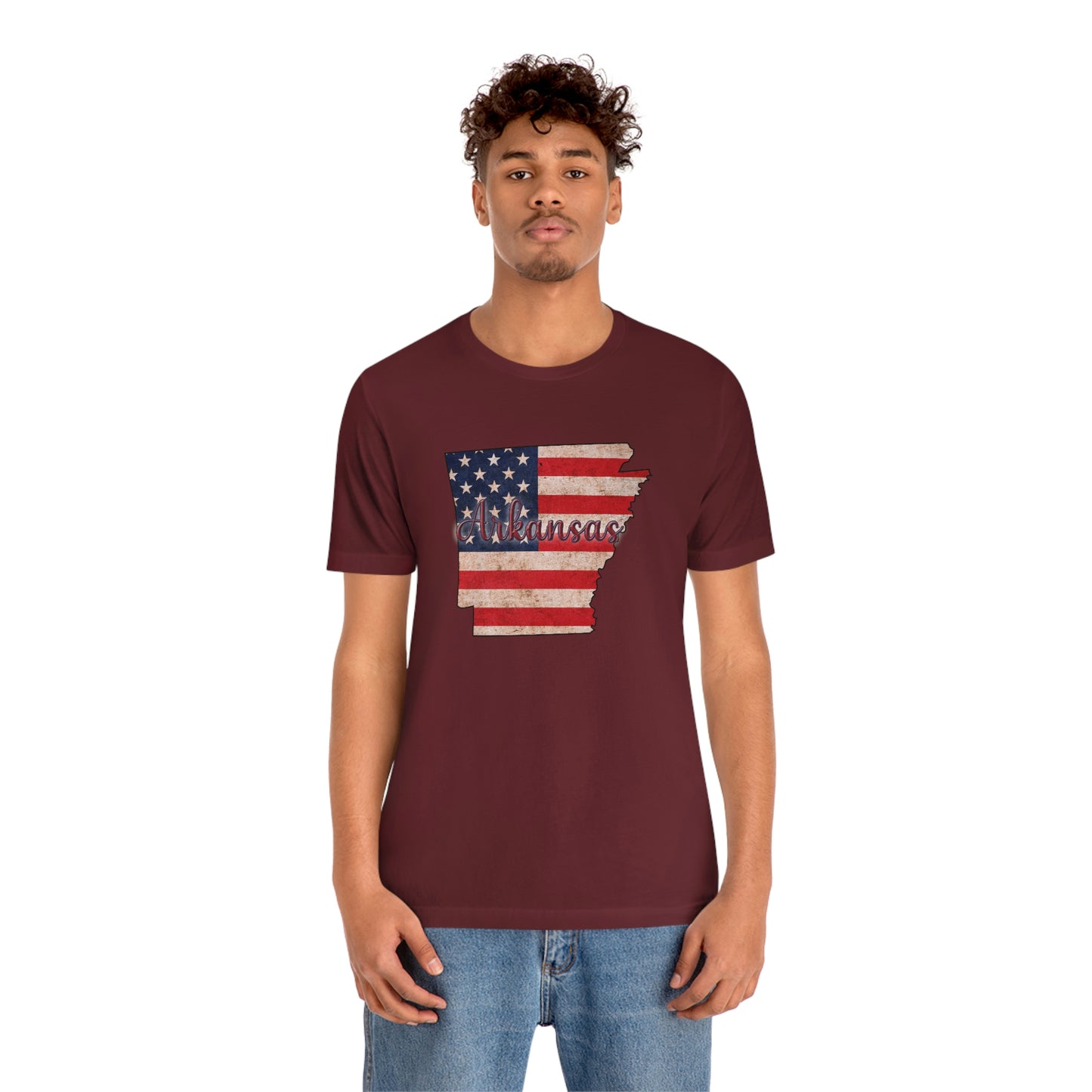 Arkansas US Flag Unisex Jersey Short Sleeve Tee Tshirt T-shirt