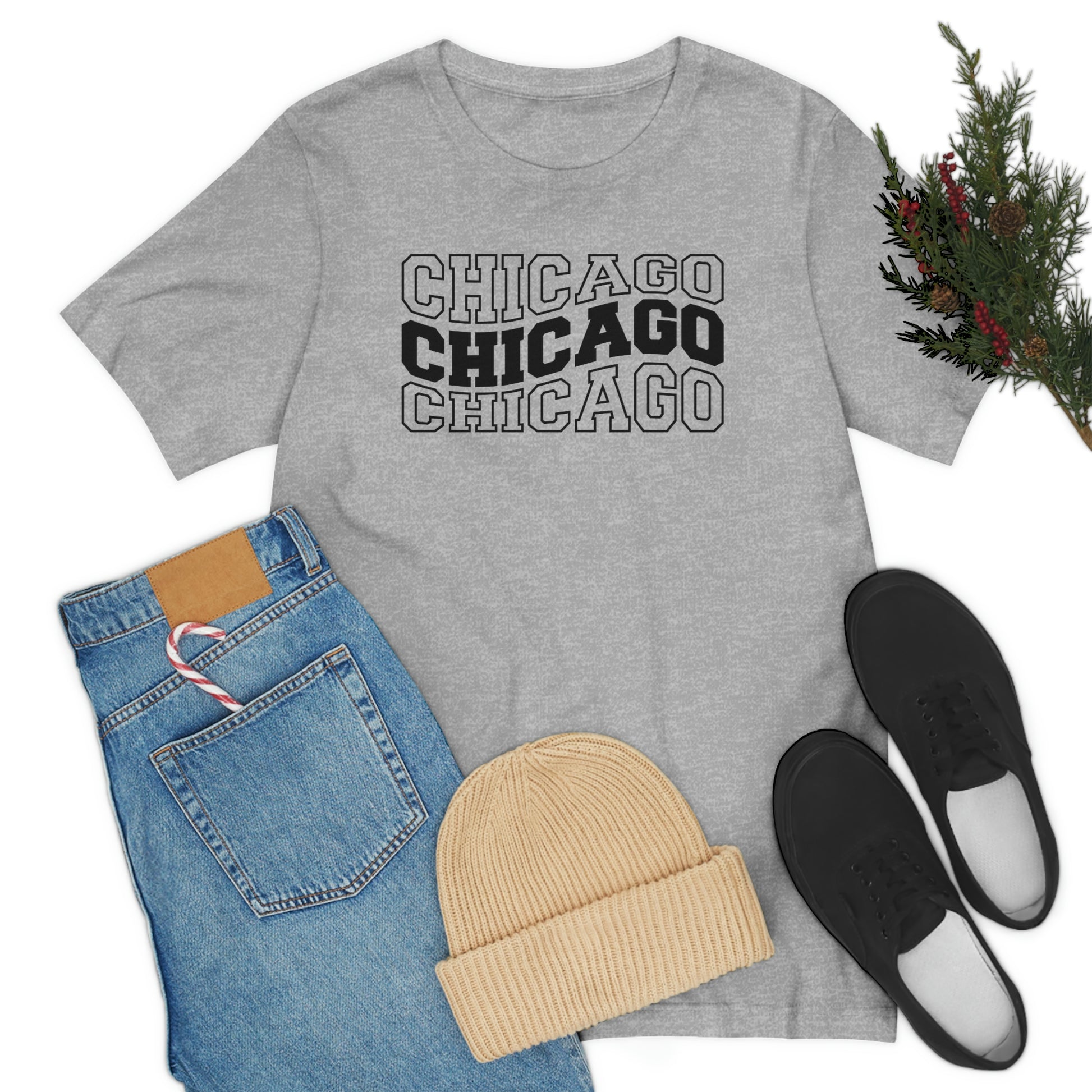 Chicago Varsity Letters Wavy Short Sleeve T-shirt