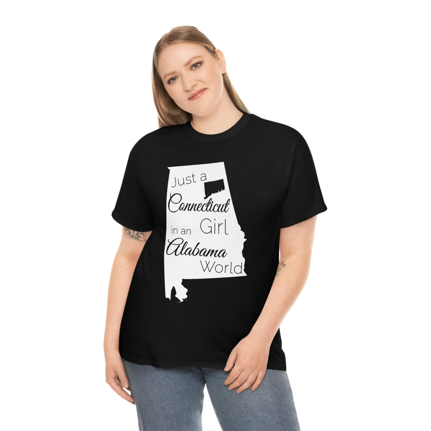 Just a Connecticut Girl in an Alabama World Unisex Heavy Cotton Tee