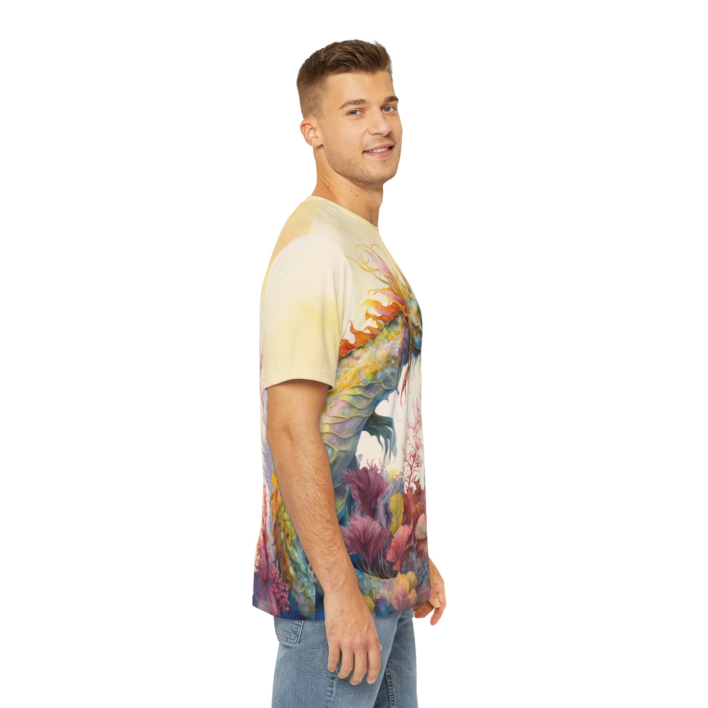 Dragon on Watercolor Background T-shirt