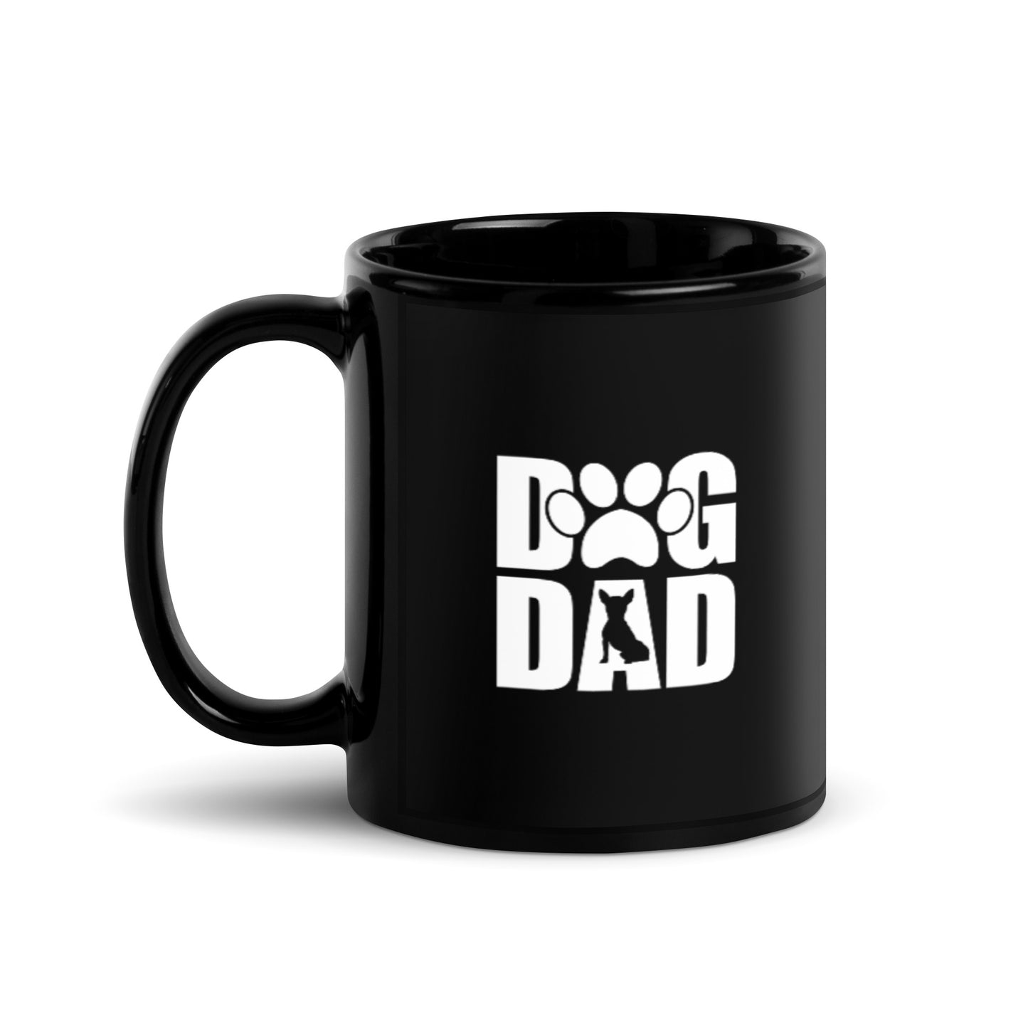 Dog Dad Black Glossy Mug