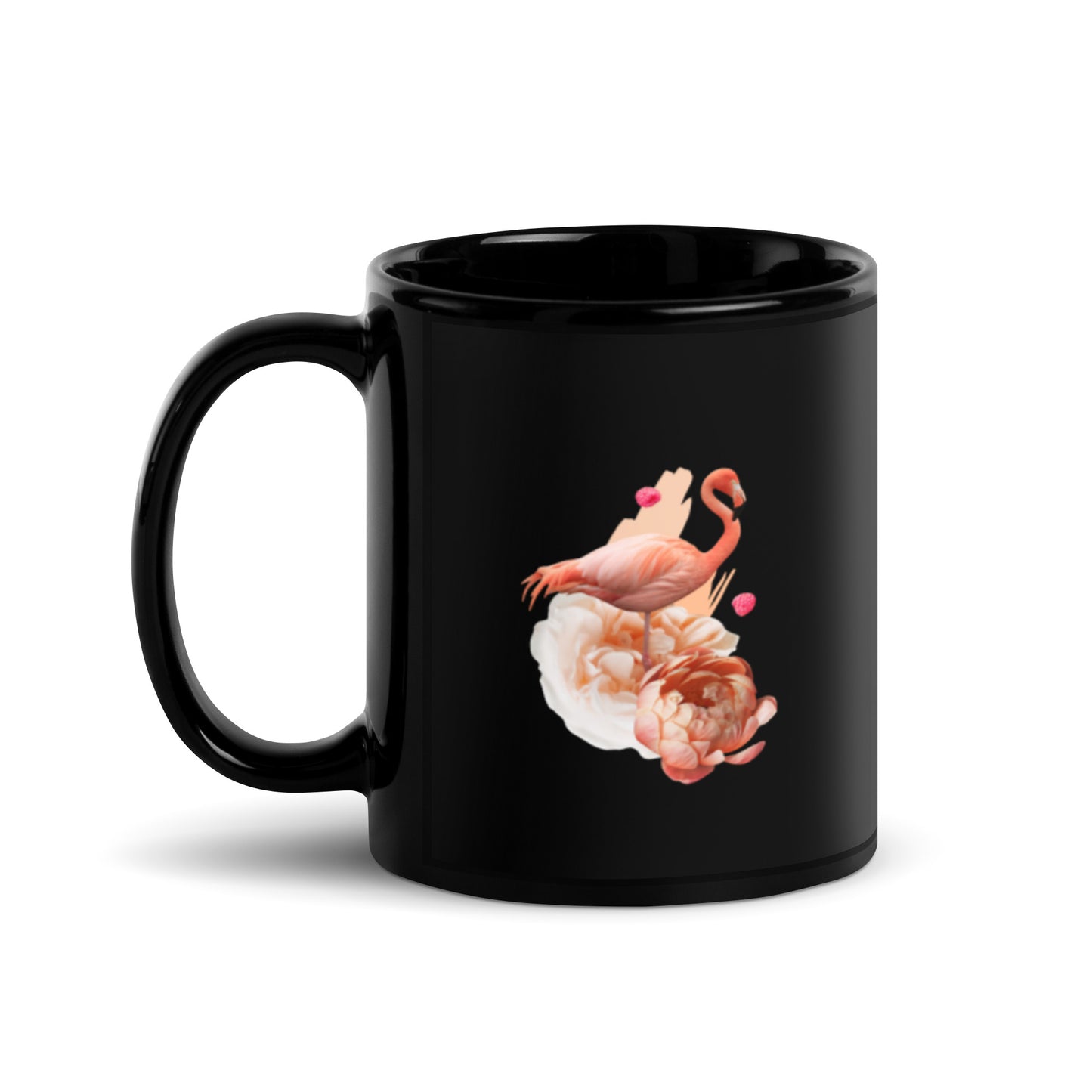 Flamingo Black Glossy Mug