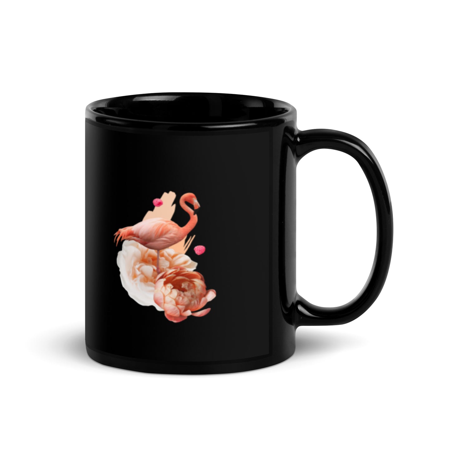 Flamingo Black Glossy Mug