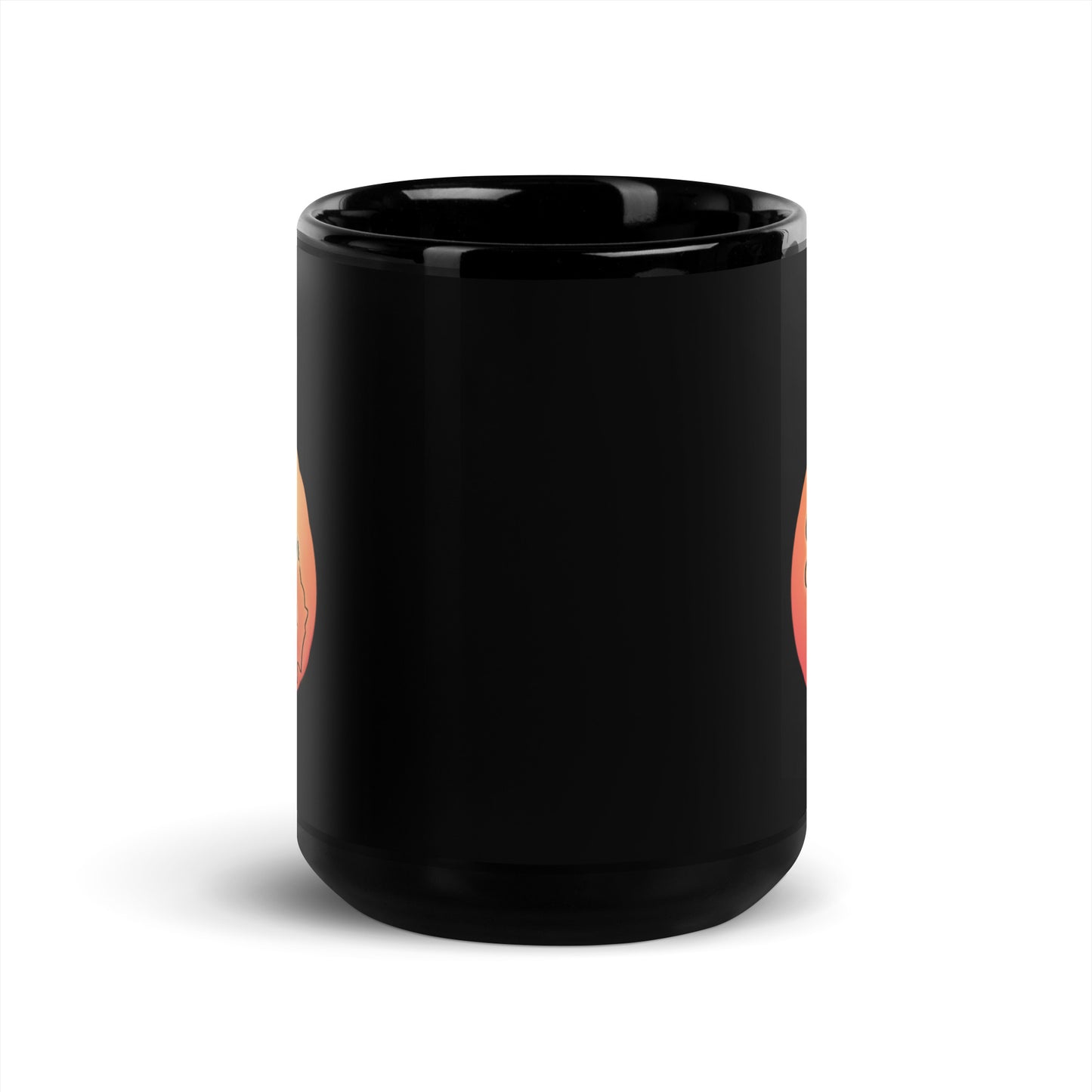 Graham Georgia - State Outline on Peach Black Ceramic Mug