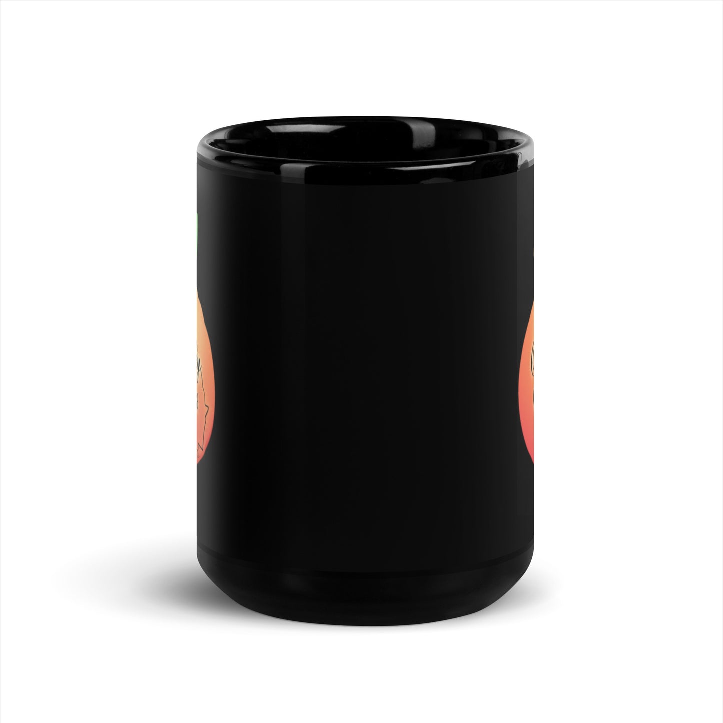 Baxley Georgia - State Outline on Peach Black Ceramic Mug