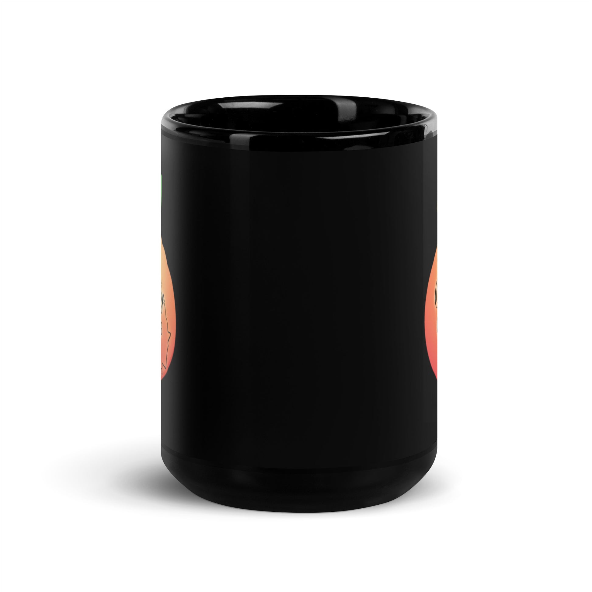 Baxley Georgia - State Outline on Peach Black Ceramic Mug