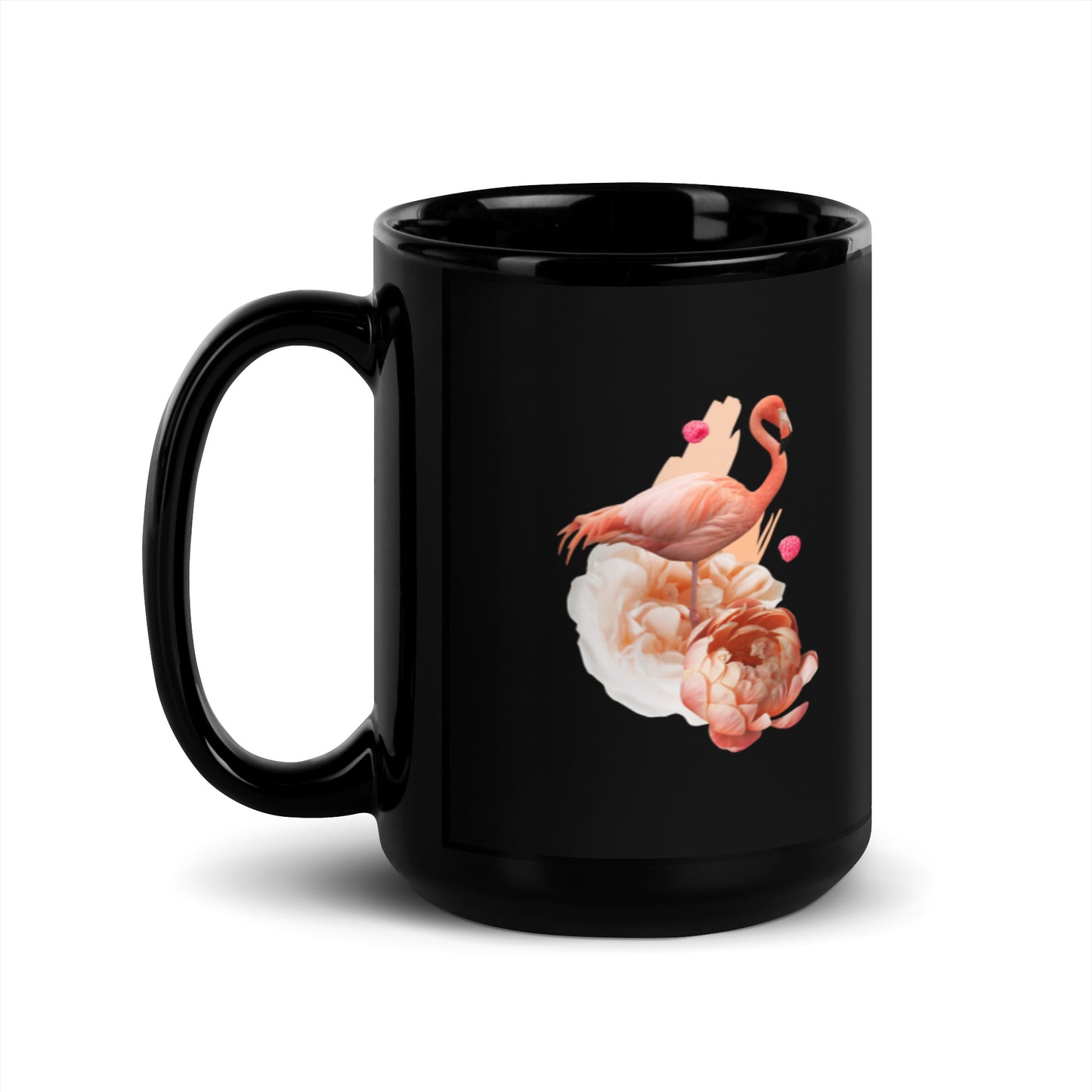 Flamingo Black Glossy Mug