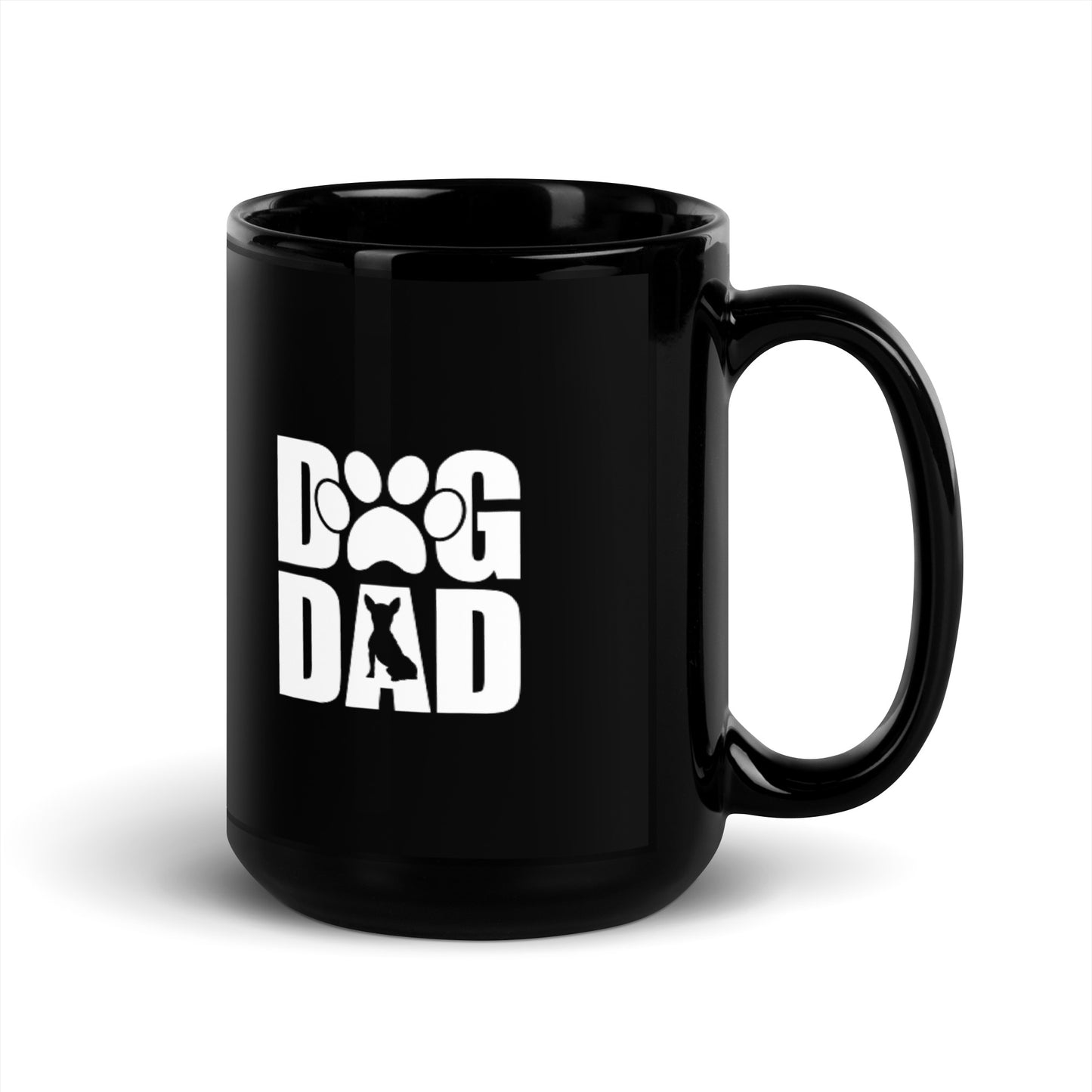 Dog Dad Black Glossy Mug
