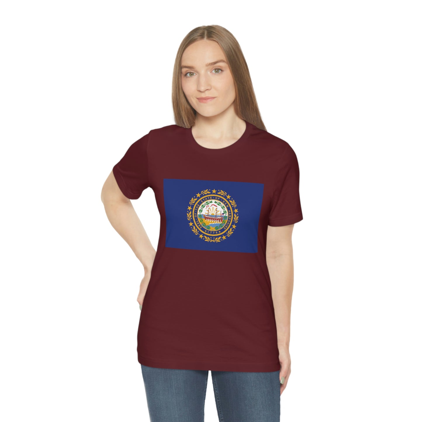New Hampshire Flag Unisex Jersey Short Sleeve Tee Tshirt T-shirt