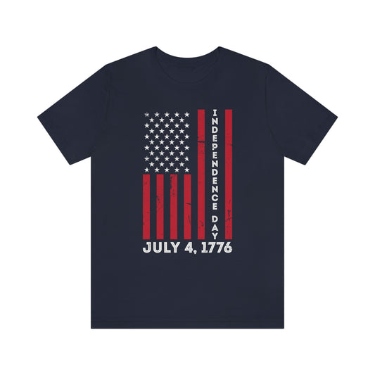 Independence Day Flag July 4th 1776 Unisex Jersey Short Sleeve Tee