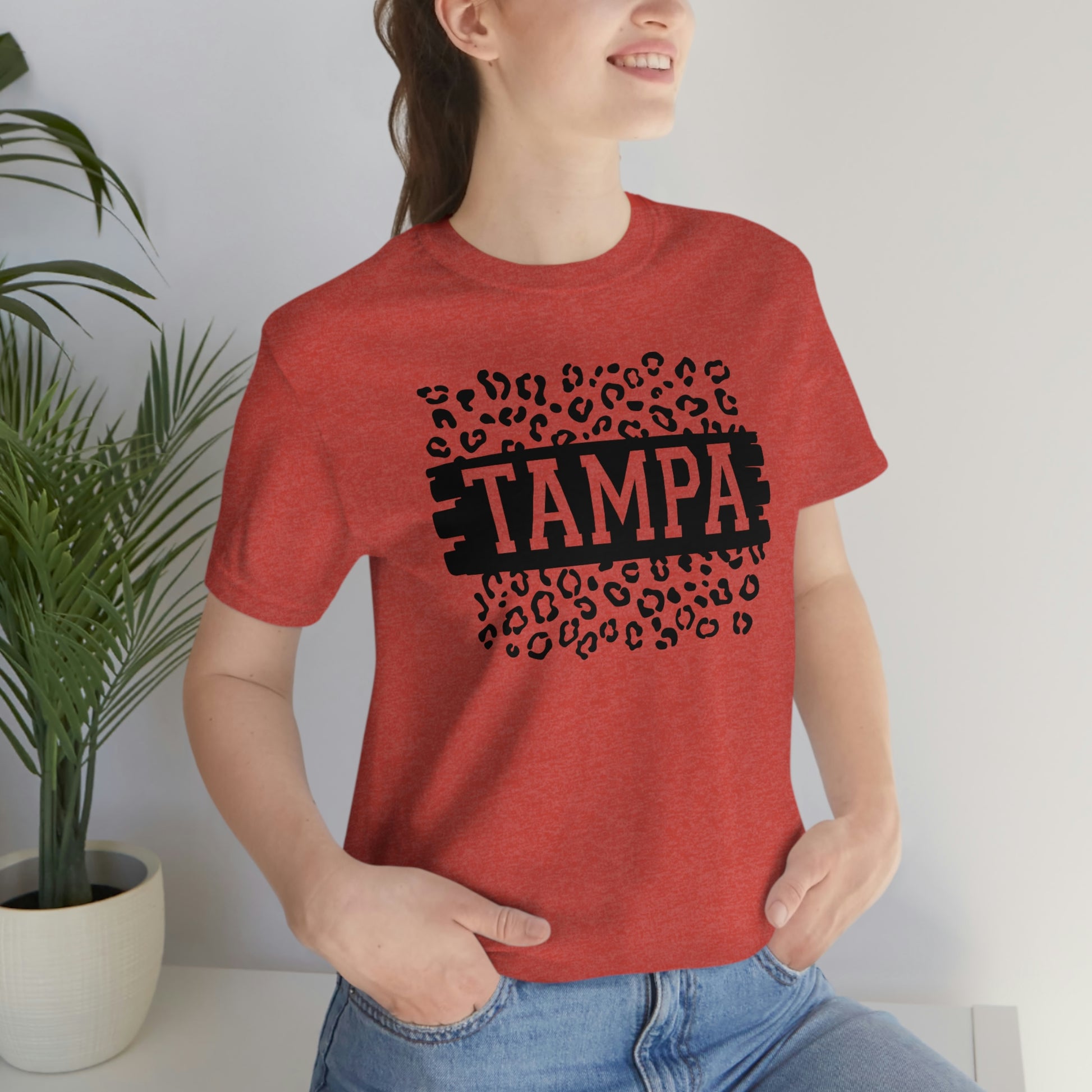 Tampa Leopard Print Florida Short Sleeve T-shirt