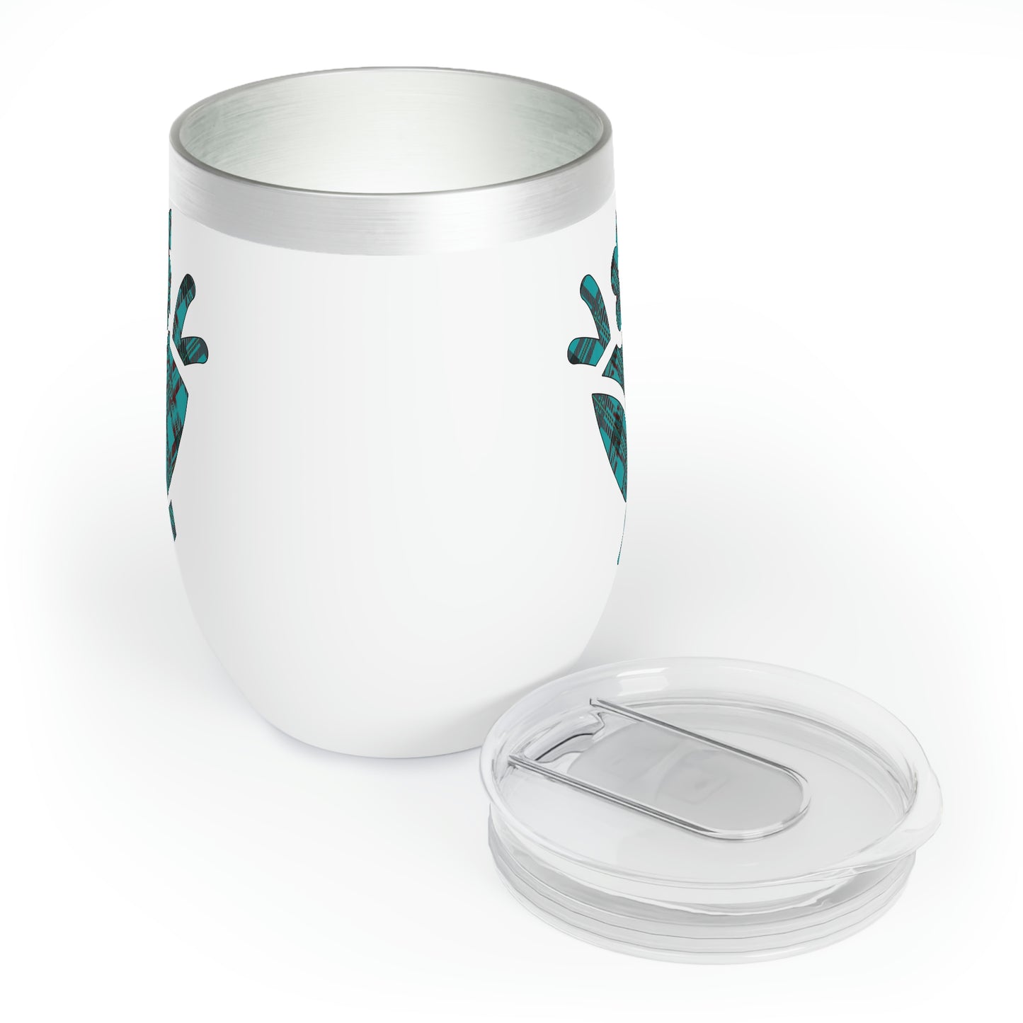 Blue Plaid Egg Cup Flower Easter Chill Wine Tumbler
