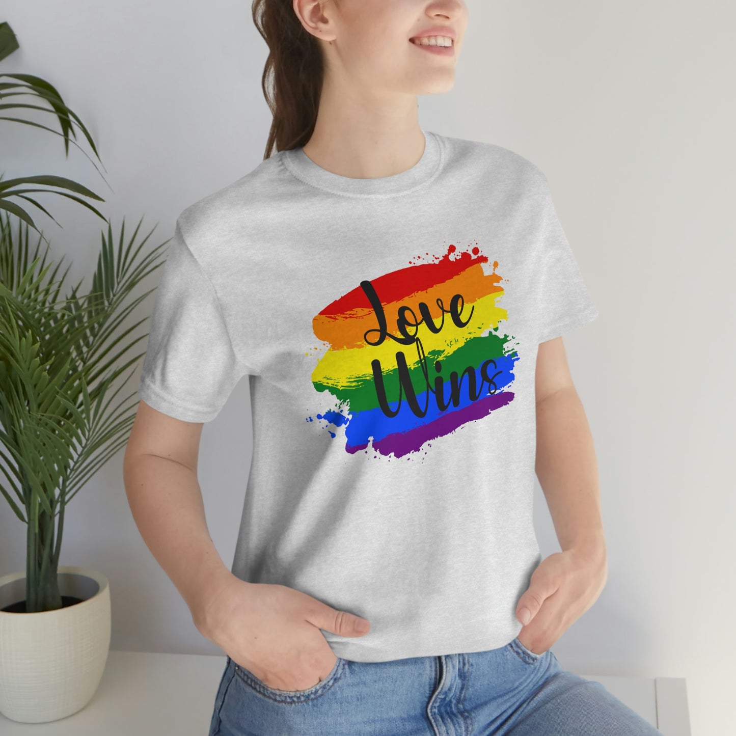 Love Wins LGBTQIA Print Unisex Jersey Short Sleeve Tee