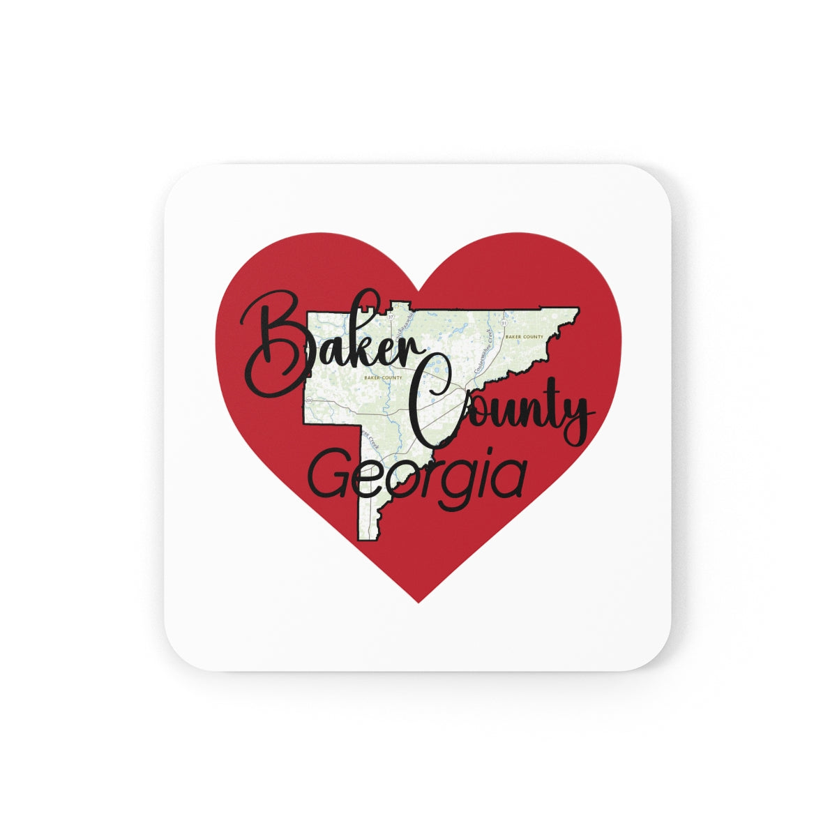 Baker County Georgia Corkwood Coaster Set