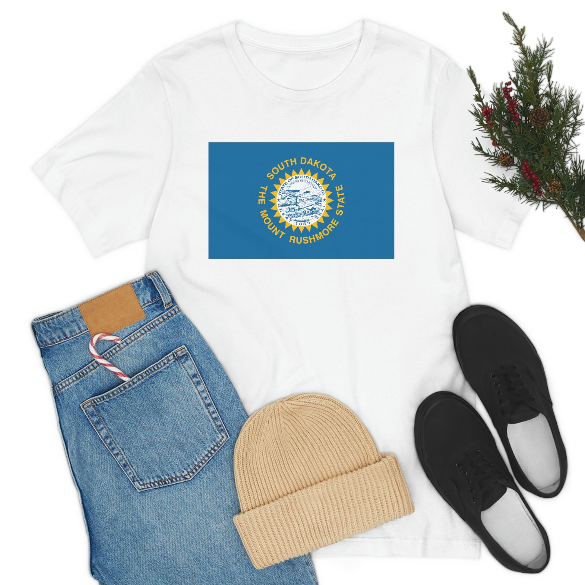 South Dakota Flag Unisex Jersey Short Sleeve Tee Tshirt T-shirt
