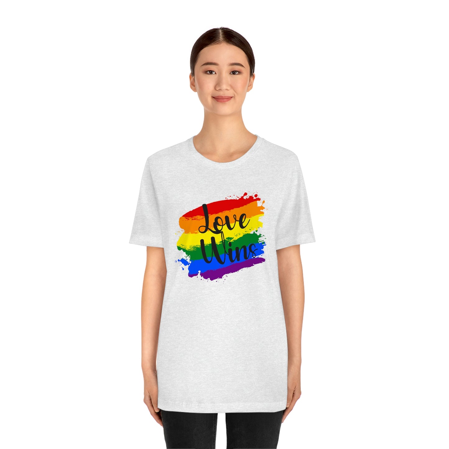 Love Wins LGBTQIA Print Unisex Jersey Short Sleeve Tee