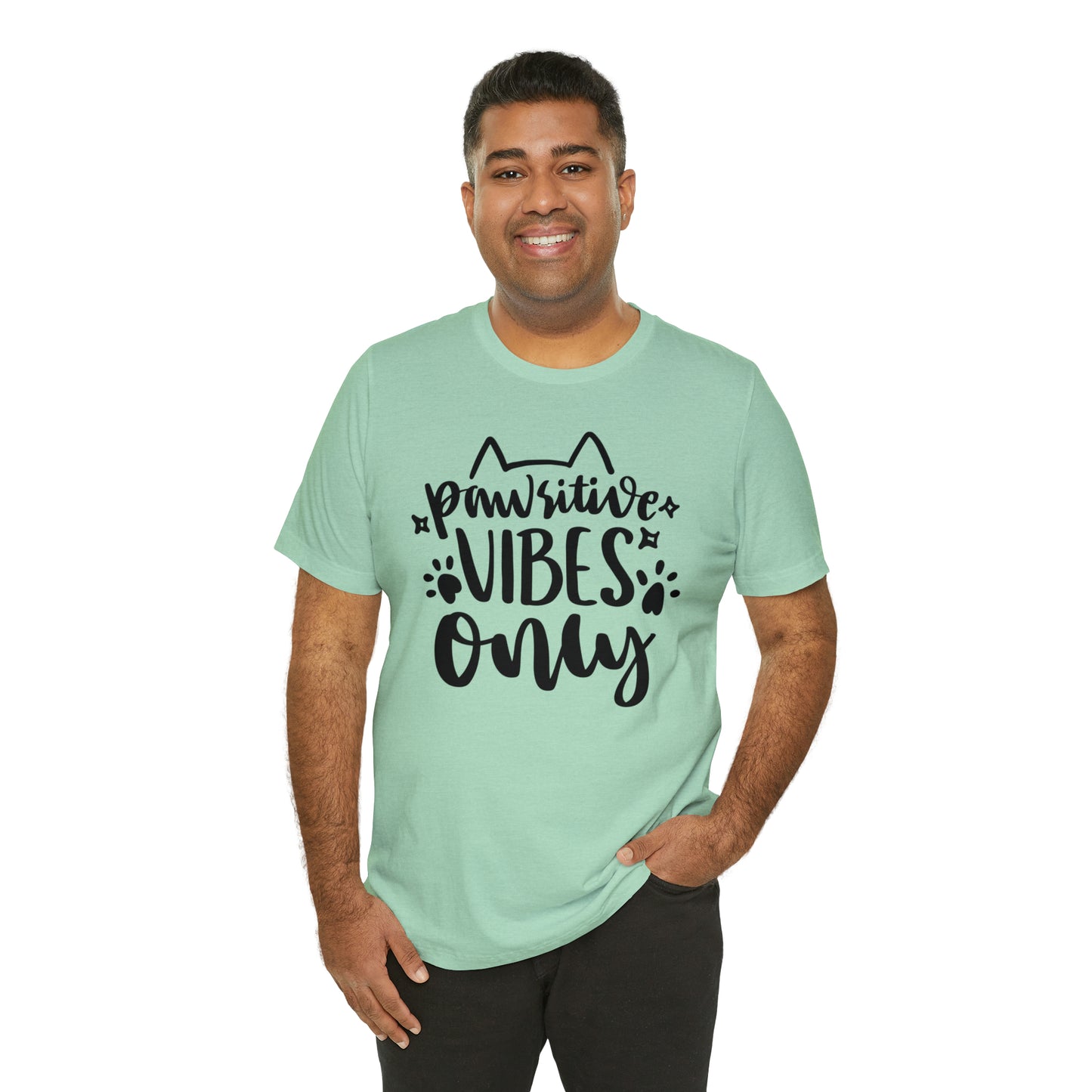 Pawsitive Vibes Only Cat Short Sleeve T-shirt