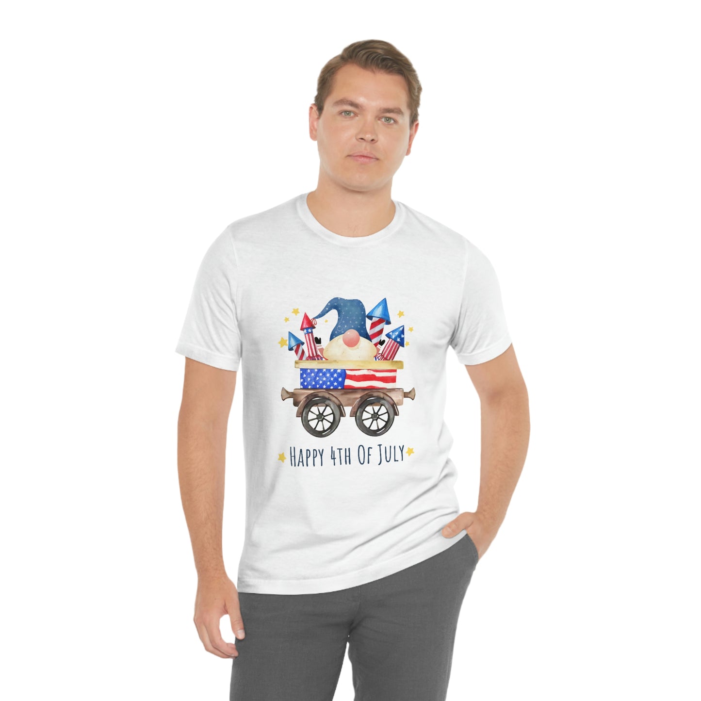 Gnomes Independence Day Happy 4th of July Unisex Jersey Short Sleeve Tee