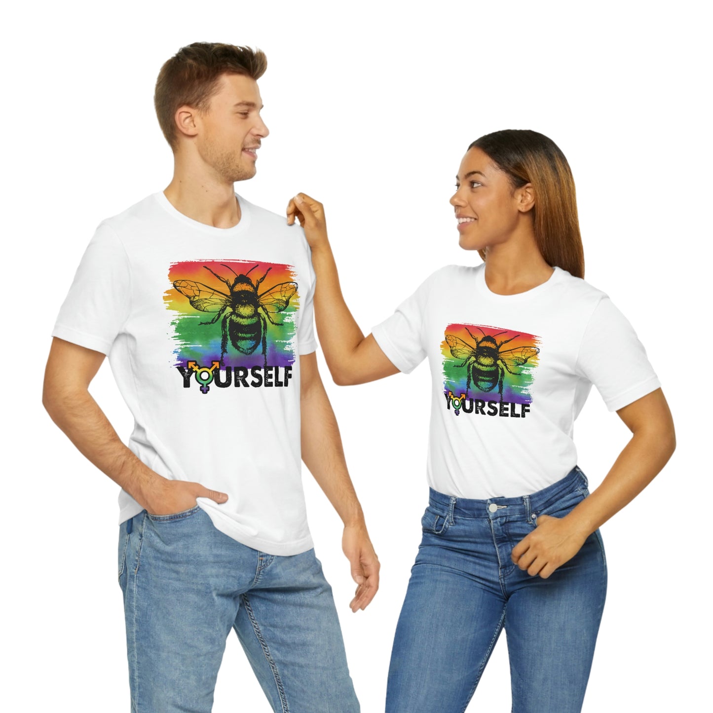 Bee Yourself LGBTQIA Print Unisex Jersey Short Sleeve Tee