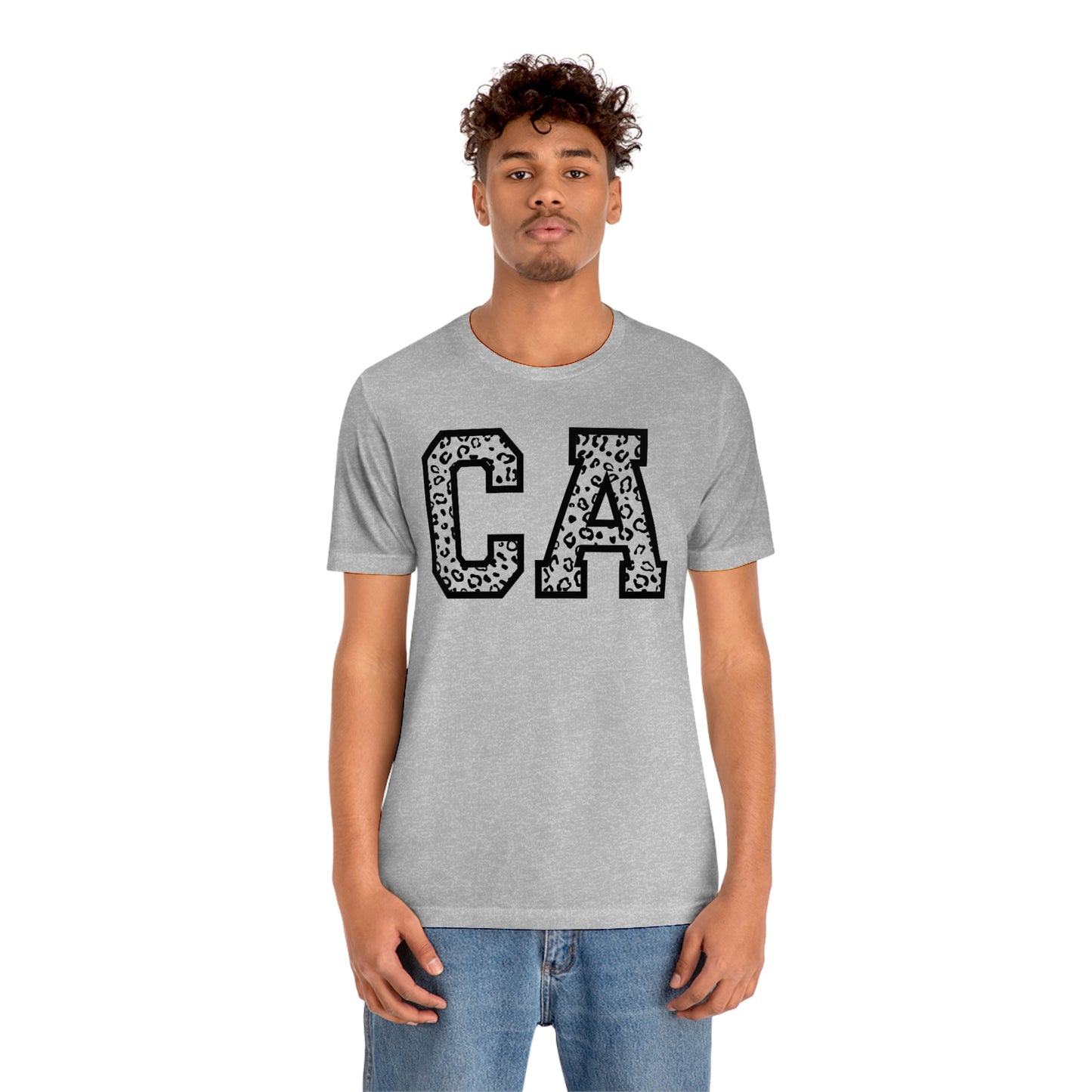 California CA Leopard Print Unisex Jersey Short Sleeve Tee Tshirt T-shirt