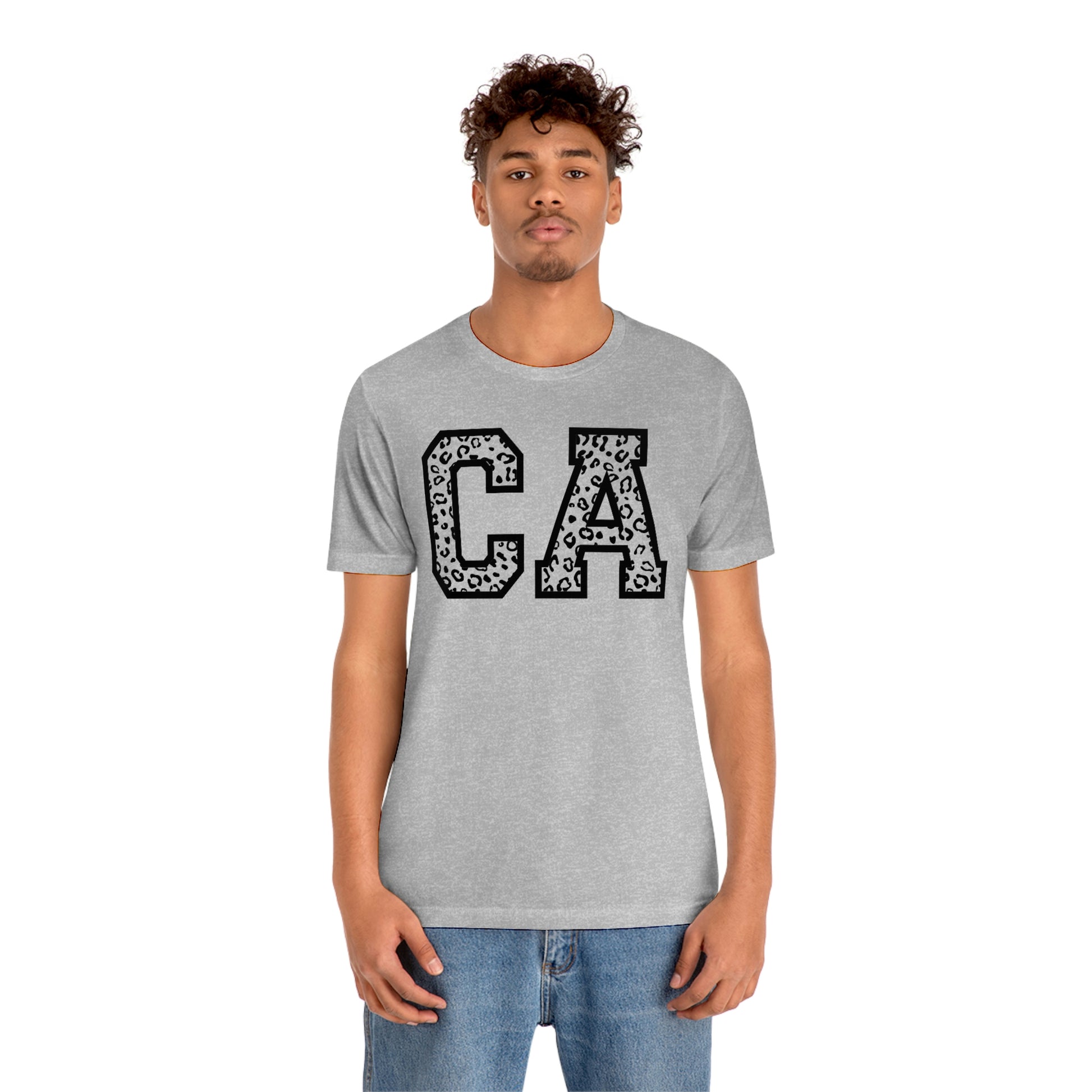 California CA Leopard Print Unisex Jersey Short Sleeve Tee Tshirt T-shirt