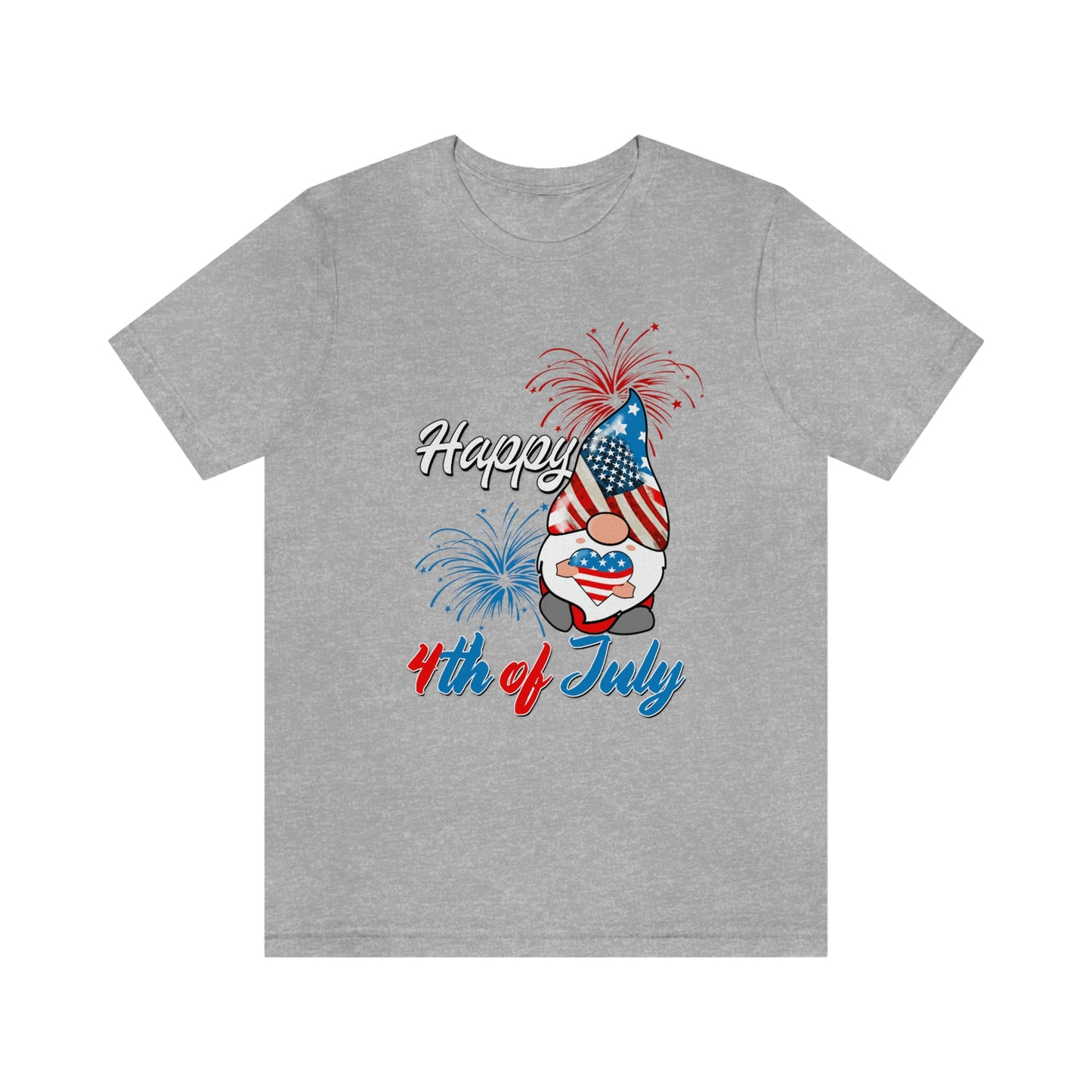 Gnome Happy 4th of July Independence Day Unisex Jersey Short Sleeve Tee