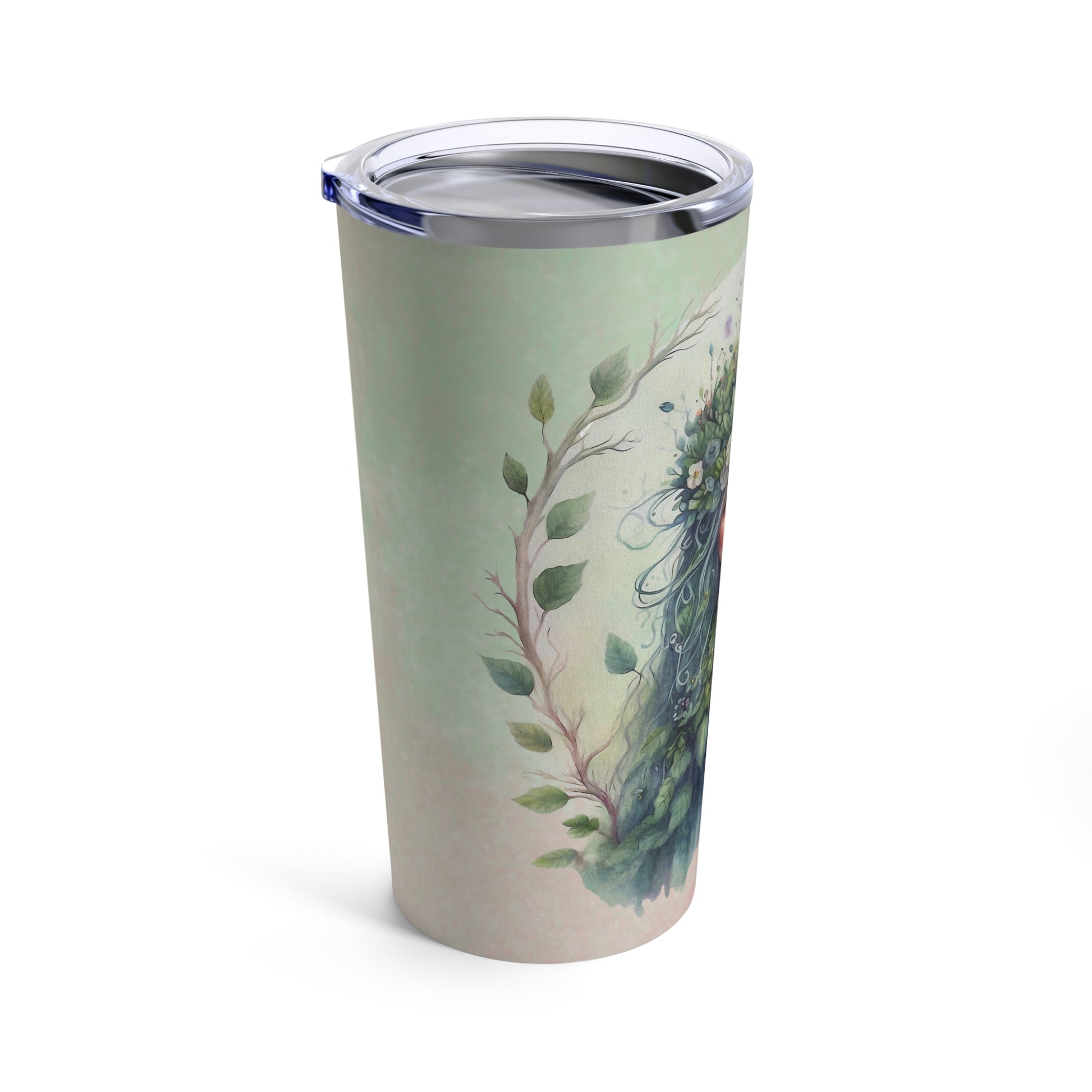 Girl Spring Flowers Watercolor Tumbler 20oz