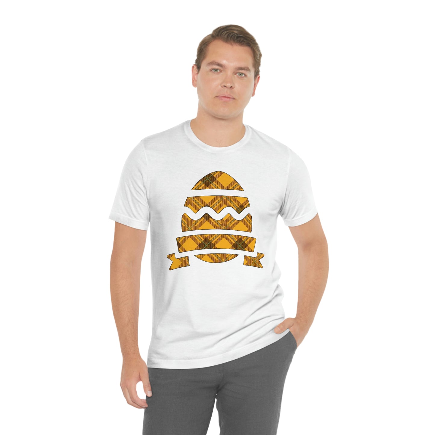 Plaid Egg Easter Spring Unisex Jersey Short Sleeve Tee