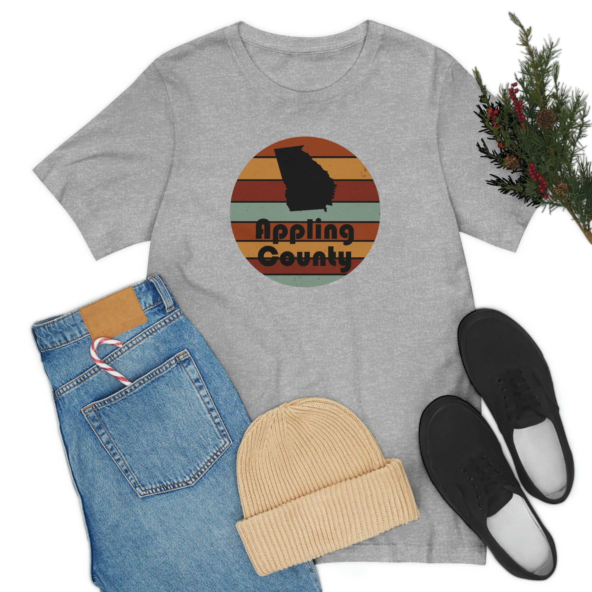 Appling County Georgia Retro Sunset Unisex Jersey Short Sleeve Tee Tshirt T-shirt