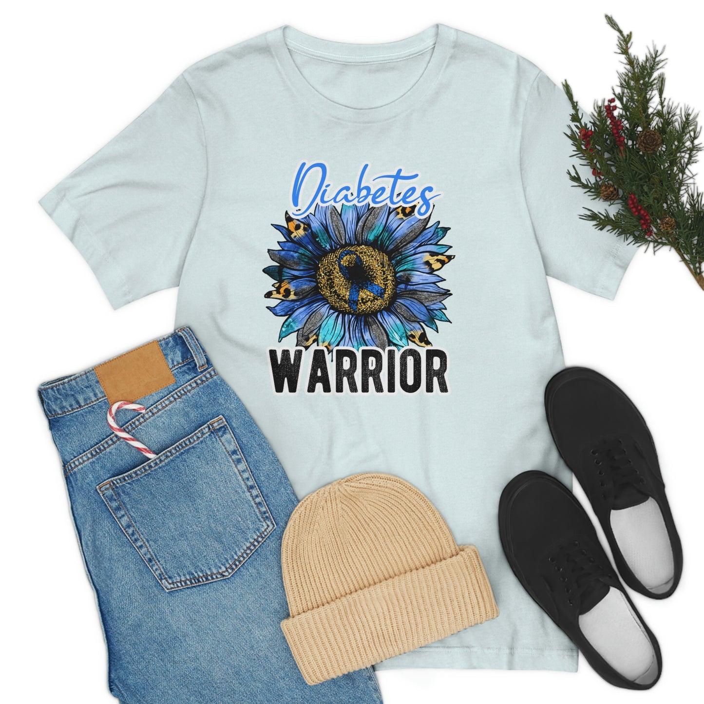 Diabetes Warrior Diabetes Awareness Print Unisex Jersey Short Sleeve Tee
