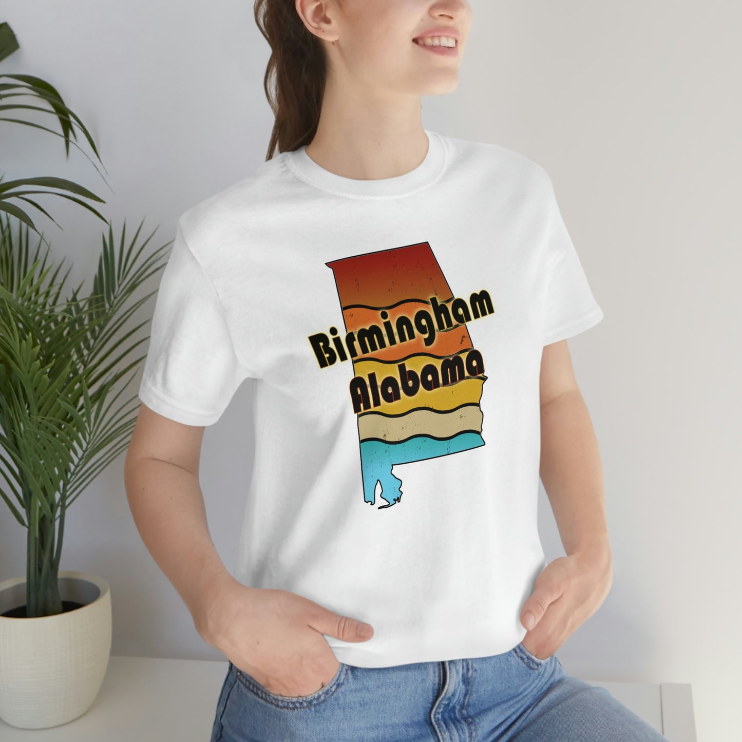 Birmingham Alabama Retro Sunset Unisex Jersey Short Sleeve T-shirt