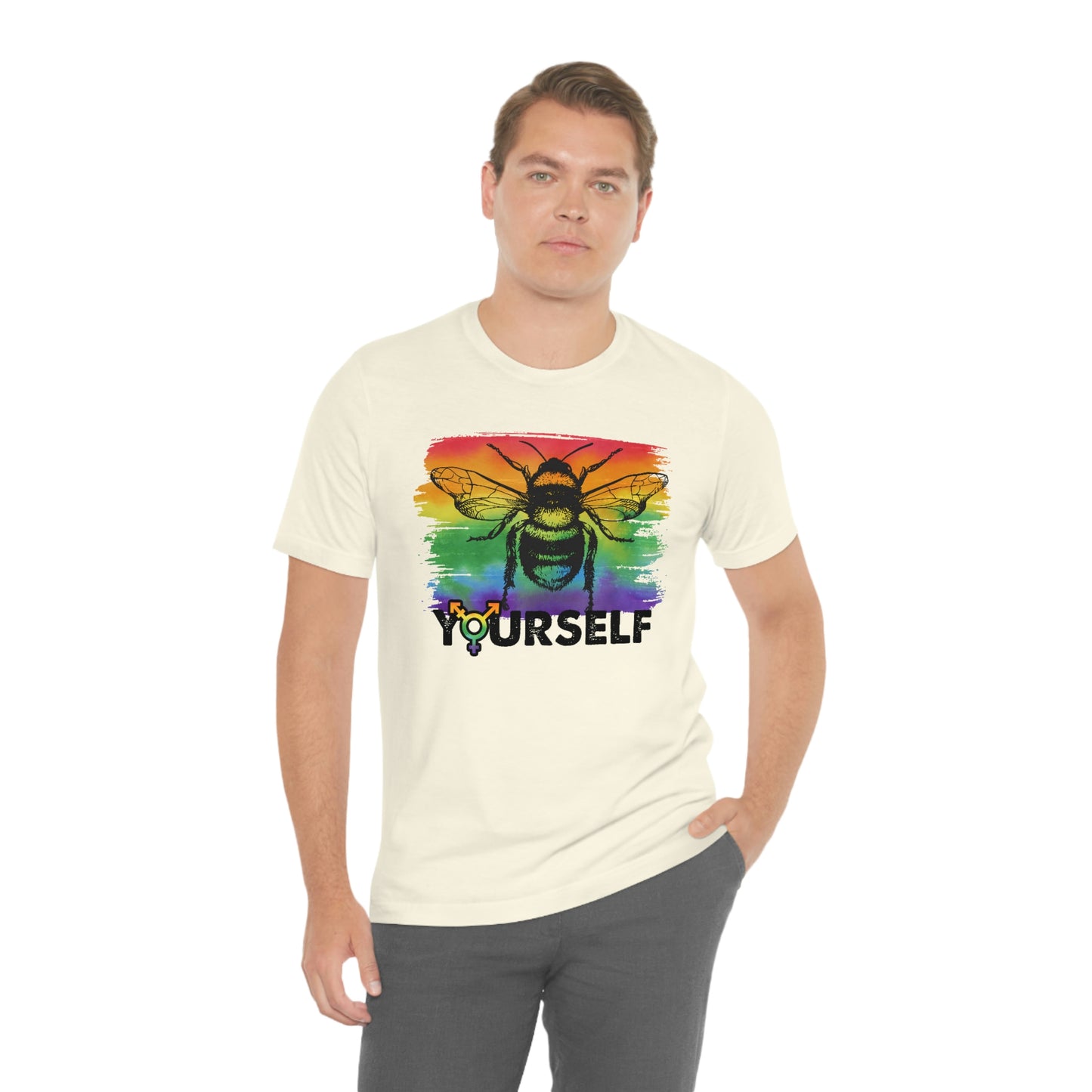 Bee Yourself LGBTQIA Print Unisex Jersey Short Sleeve Tee