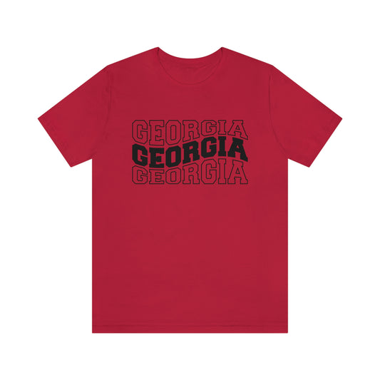 Georgia Varsity Letters Wavy Short Sleeve T-shirt