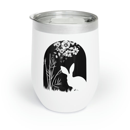 Bunny Silhouette Easter Rabbit Chill Wine Tumbler