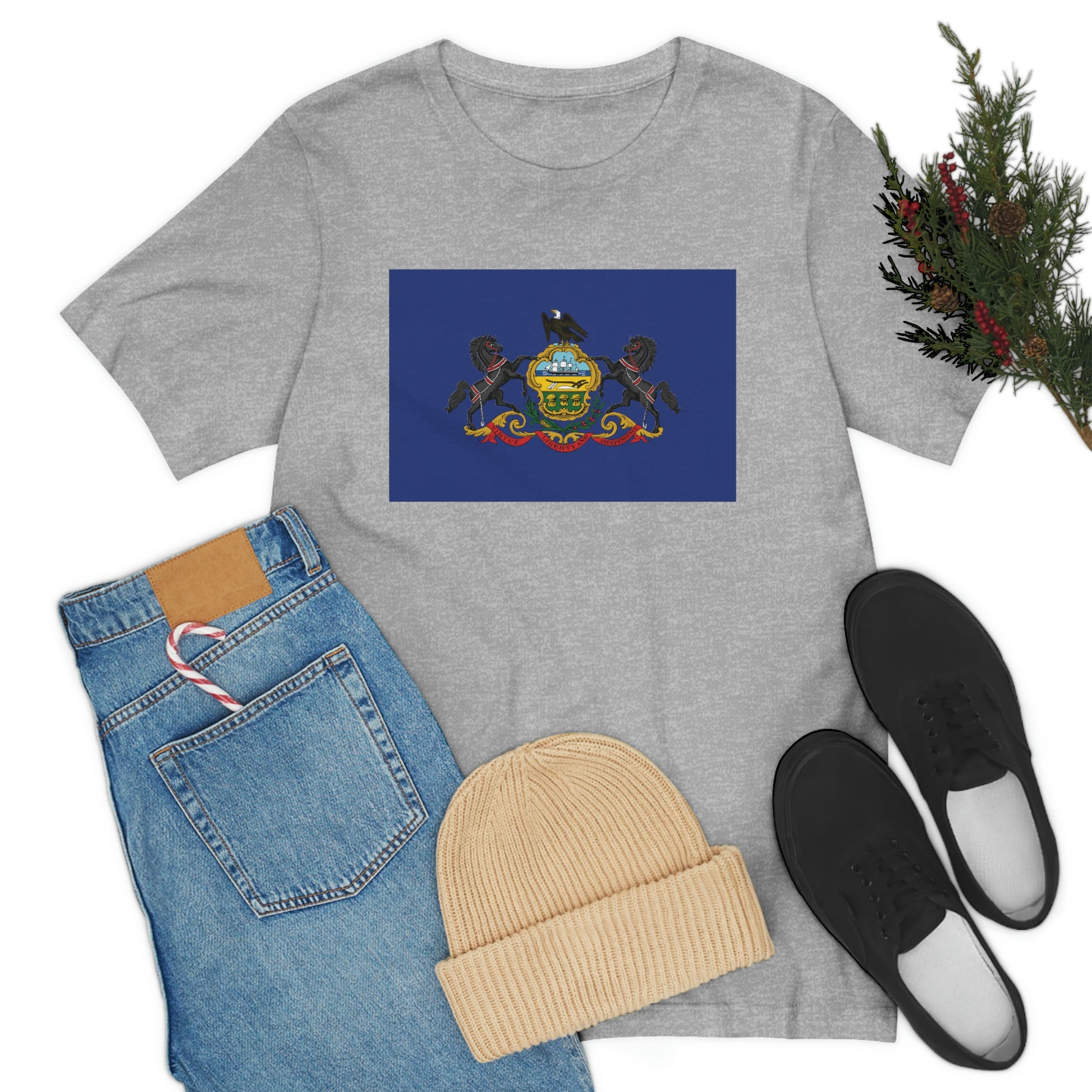 Pennsylvania Flag Unisex Jersey Short Sleeve Tee Tshirt T-shirt
