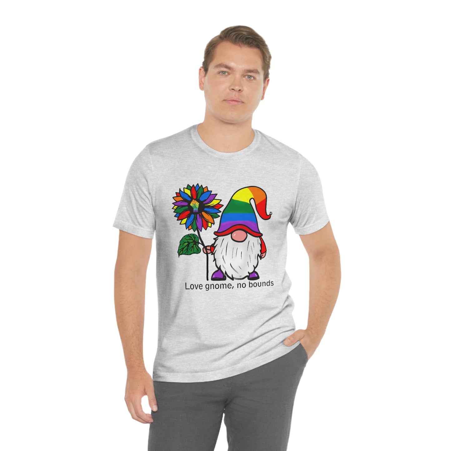 Love Gnomes No Bounds LGBTQIA Print Unisex Jersey Short Sleeve Tee