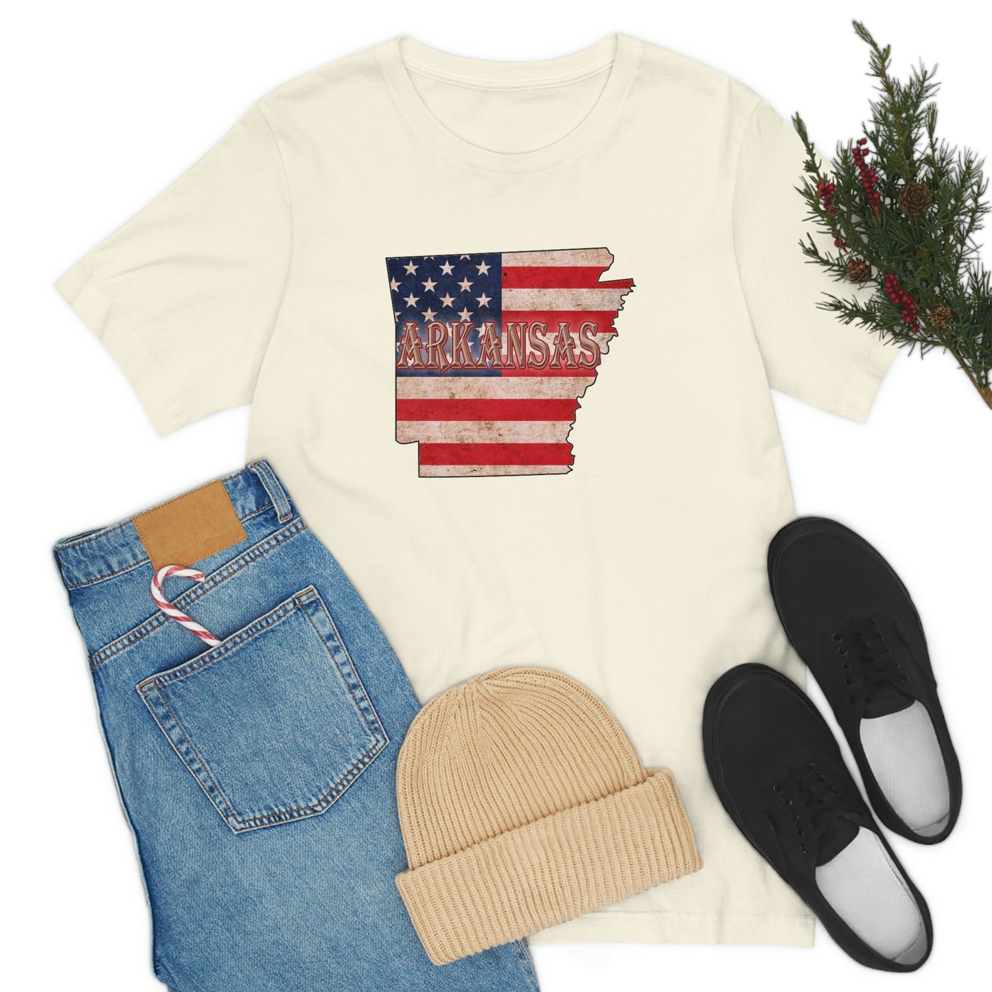 Arkansas AR US Flag Unisex Jersey Short Sleeve Tee Tshirt T-shirt