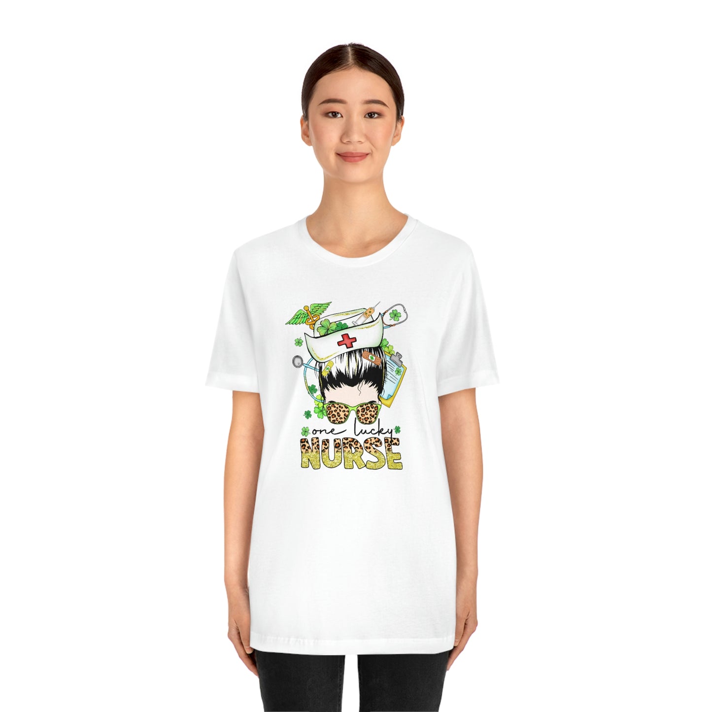 One Lucky Nurse Hat St. Patrick's Day Unisex Jersey Short Sleeve Tee