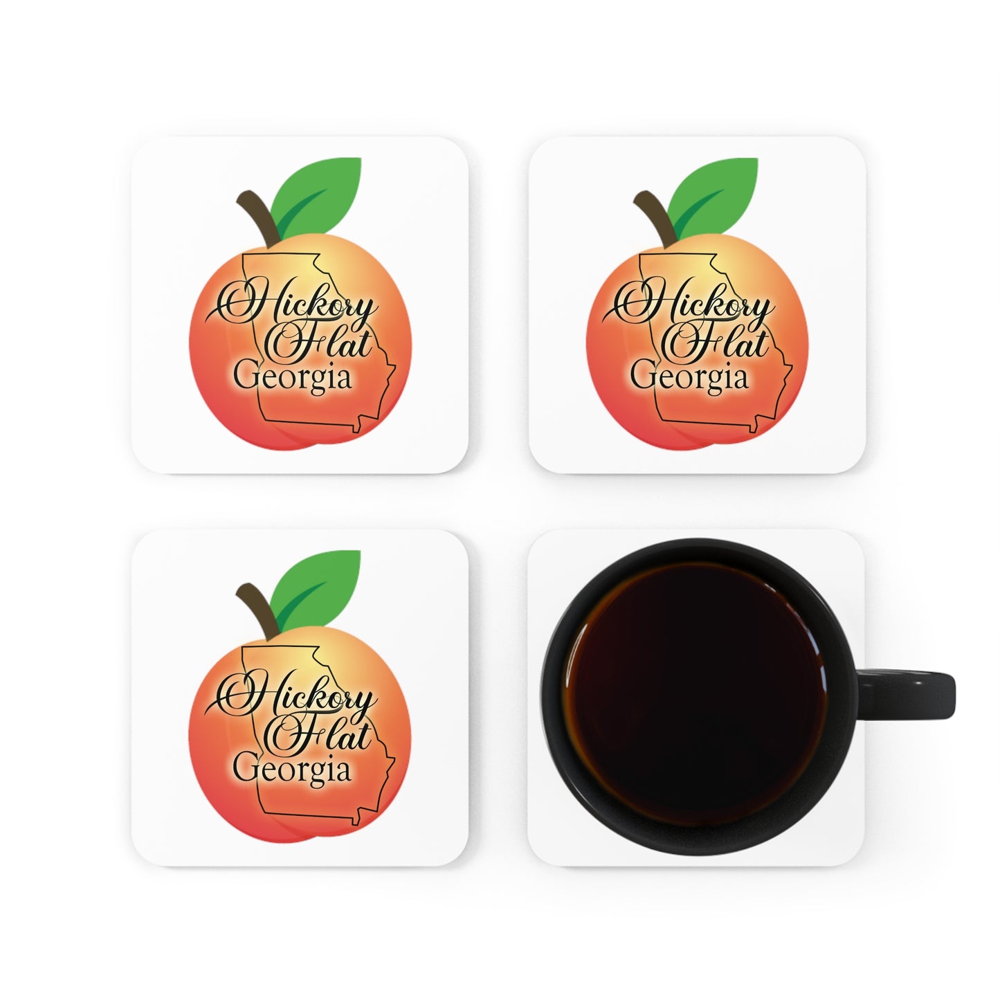 Hickory Flat Georgia Corkwood Coaster Set