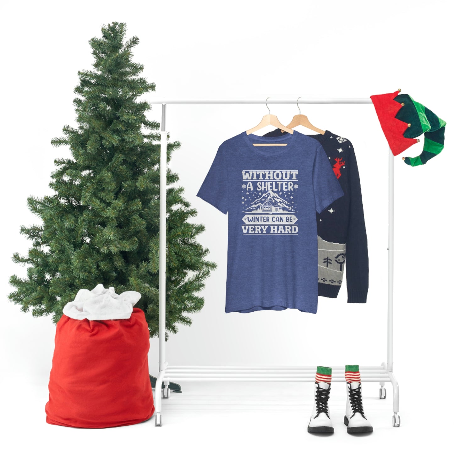 Without a Shelter Winter Can Be Very Hard Print Unisex Jersey Short Sleeve Tee