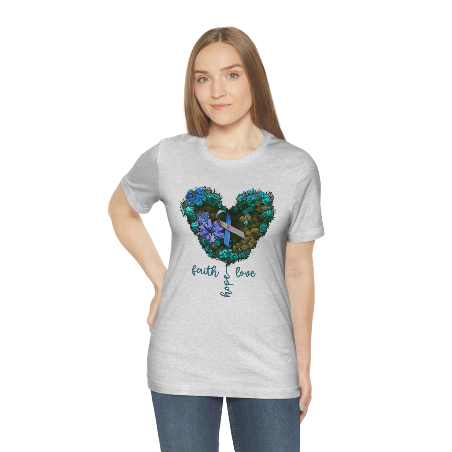 Faith Hope Love Diabetes Awareness Print Unisex Jersey Short Sleeve Tee