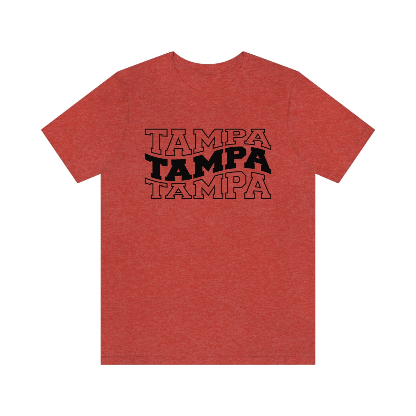 Tampa Varsity Letters Wavy Florida Short Sleeve T-shirt