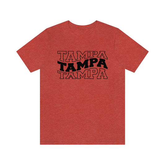 Tampa Varsity Letters Wavy Florida Short Sleeve T-shirt