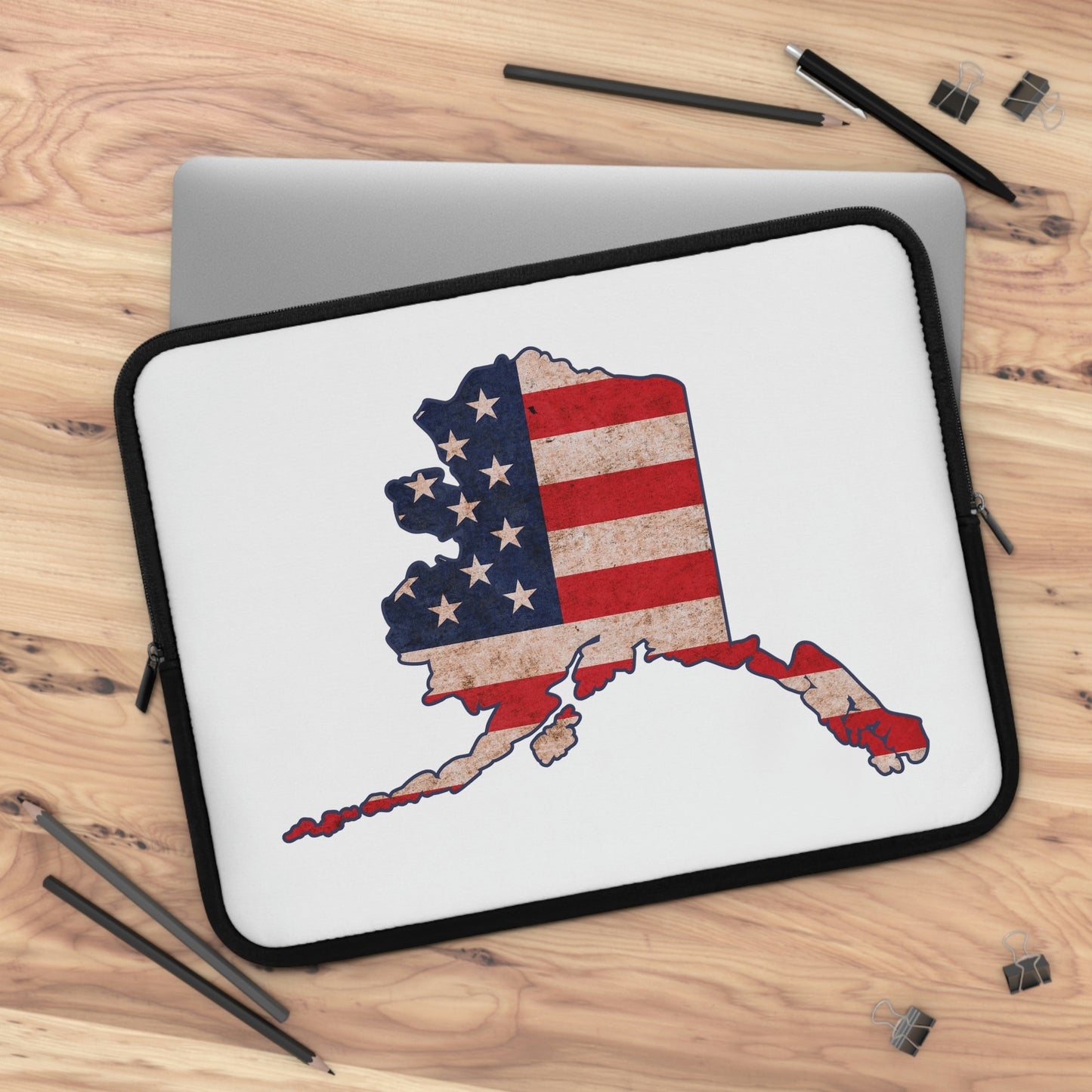 Alaska US Flag Print Laptop Sleeve
