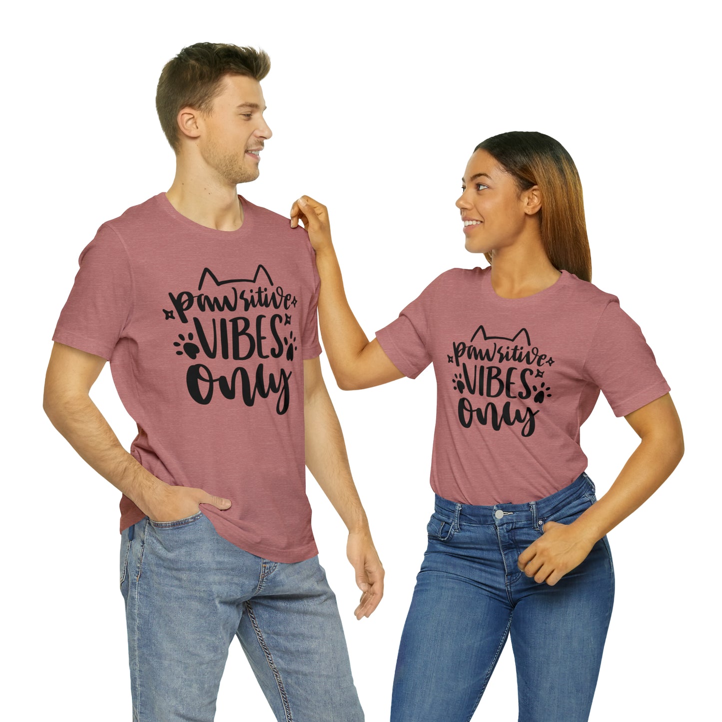 Pawsitive Vibes Only Cat Short Sleeve T-shirt