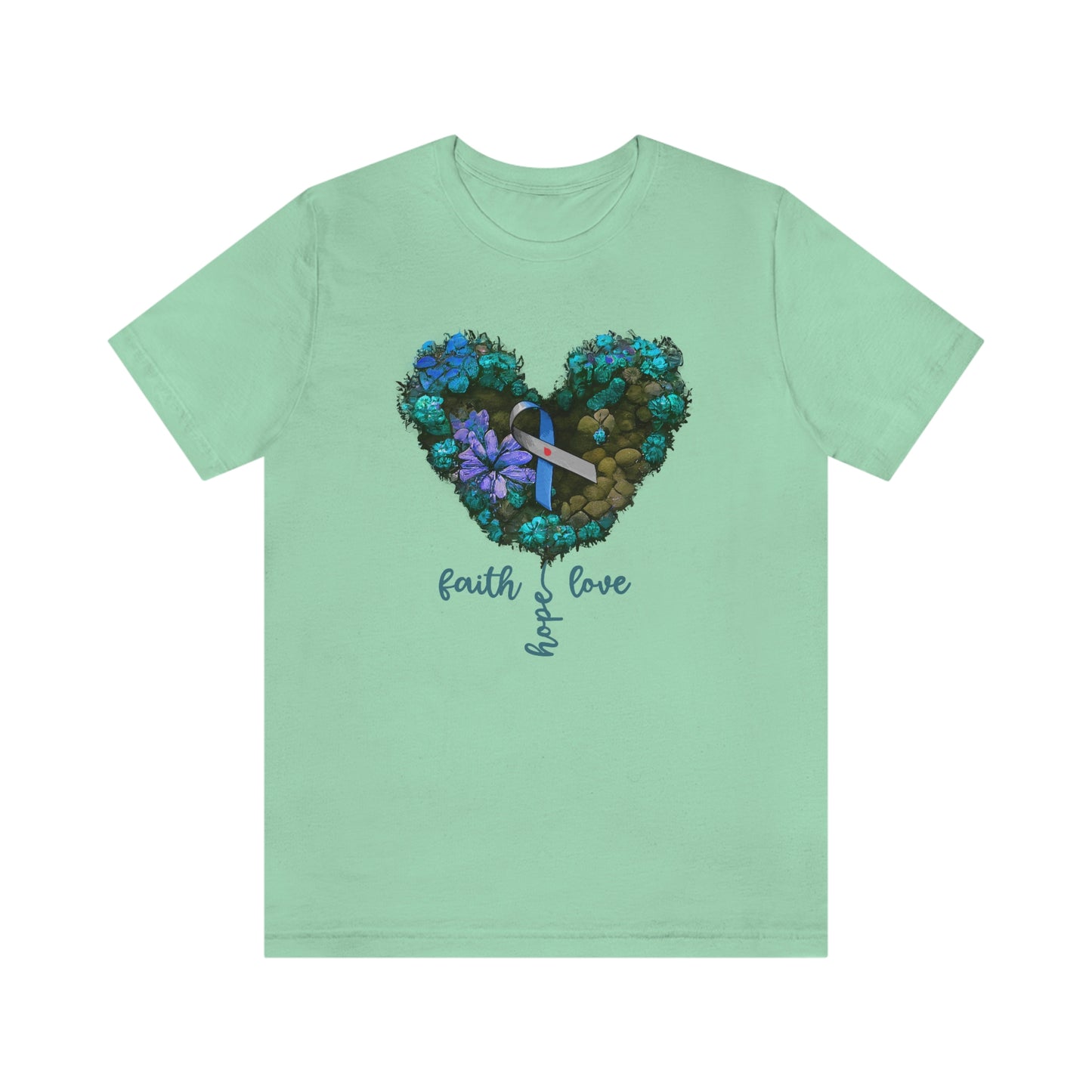 Faith Hope Love Diabetes Awareness Print Unisex Jersey Short Sleeve Tee