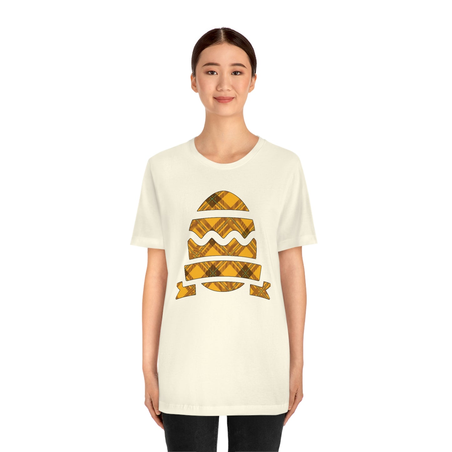 Plaid Egg Easter Spring Unisex Jersey Short Sleeve Tee