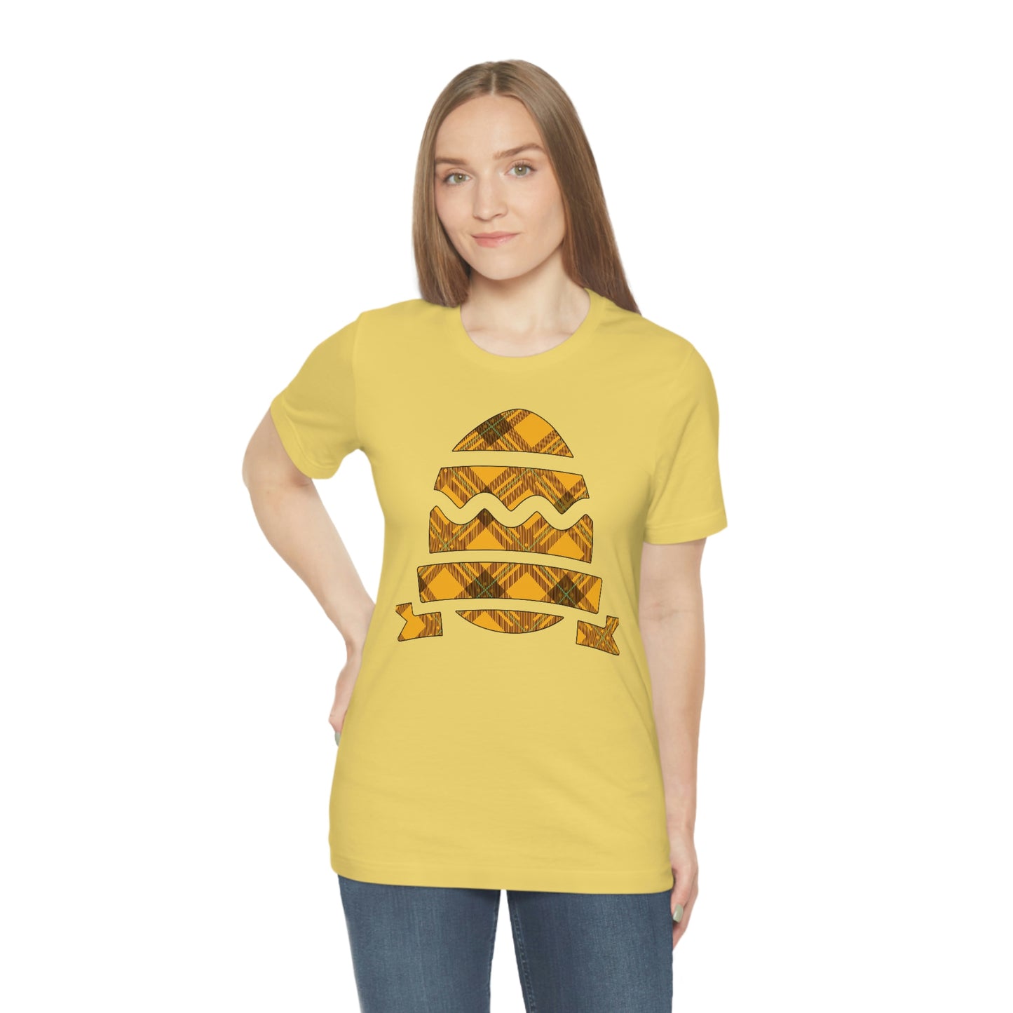 Plaid Egg Easter Spring Unisex Jersey Short Sleeve Tee