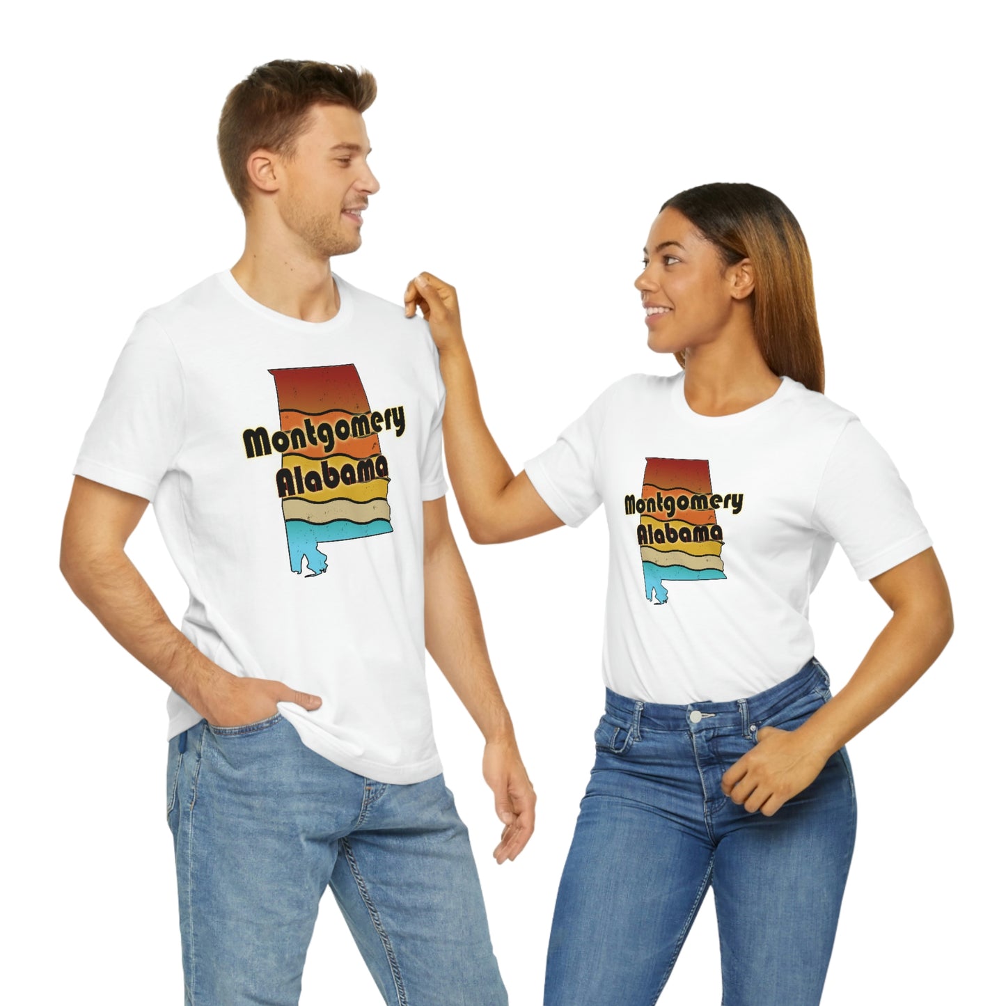 Montgomery Alabama Retro Sunset Unisex Jersey Short Sleeve T-shirt