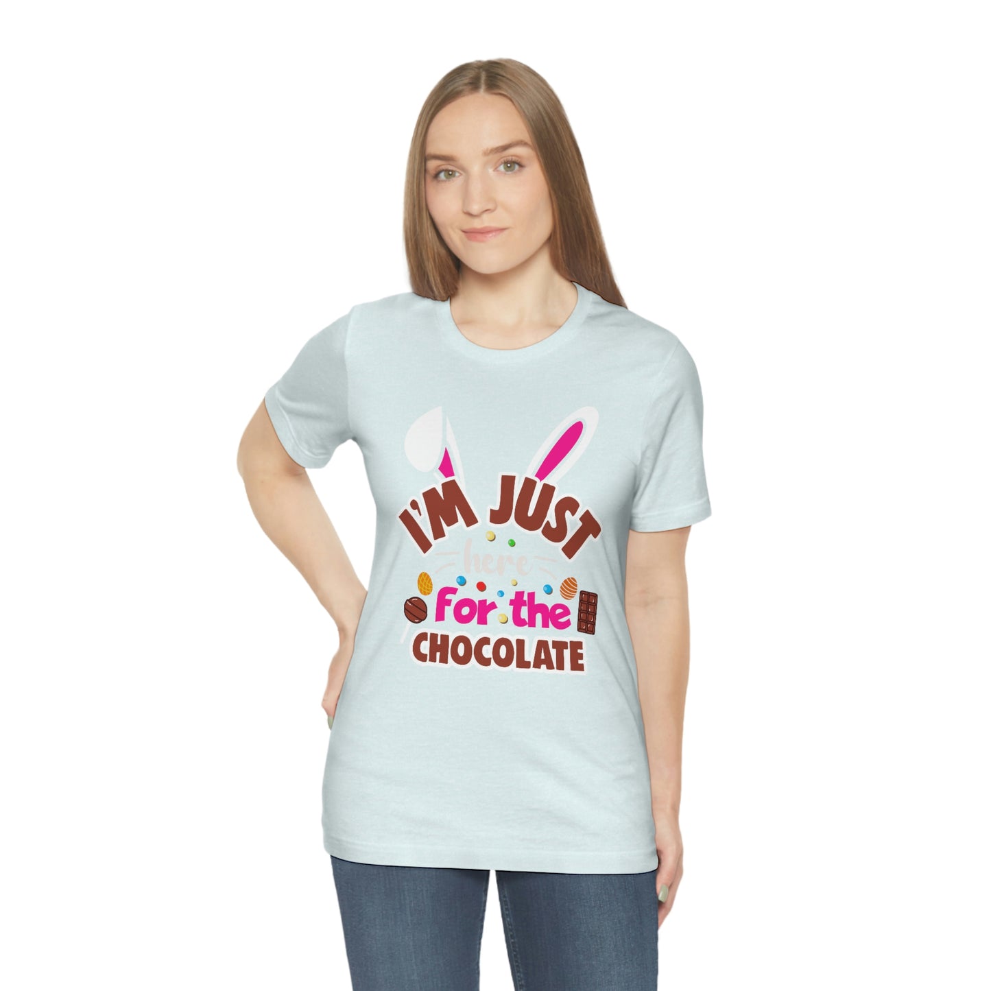 I'm Just Here for the Chocolate Unisex Jersey Short Sleeve Tee